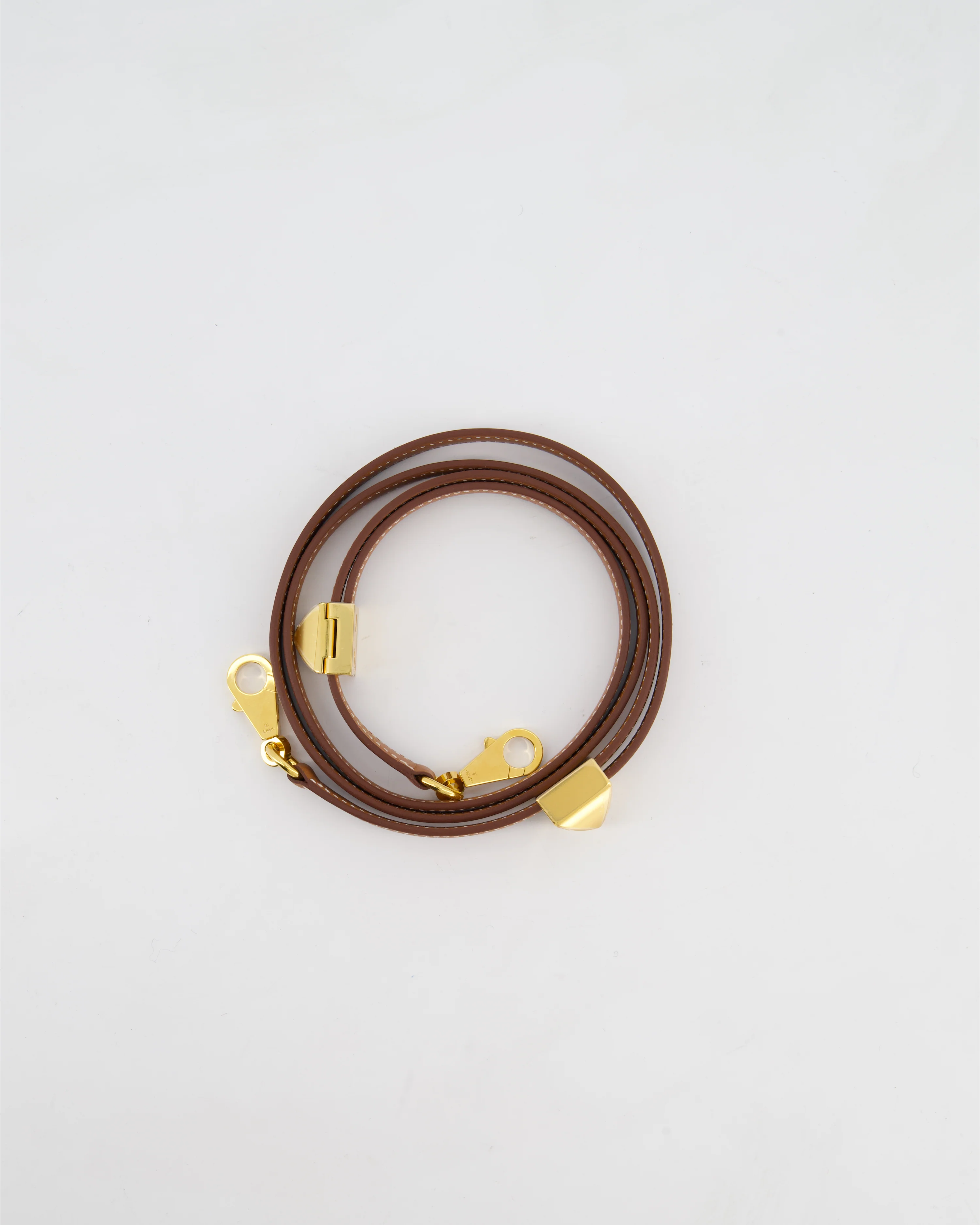 Hermès Medor Adjustable Bag Strap in Gold Swift Leather with Gold Hardware - Image 7