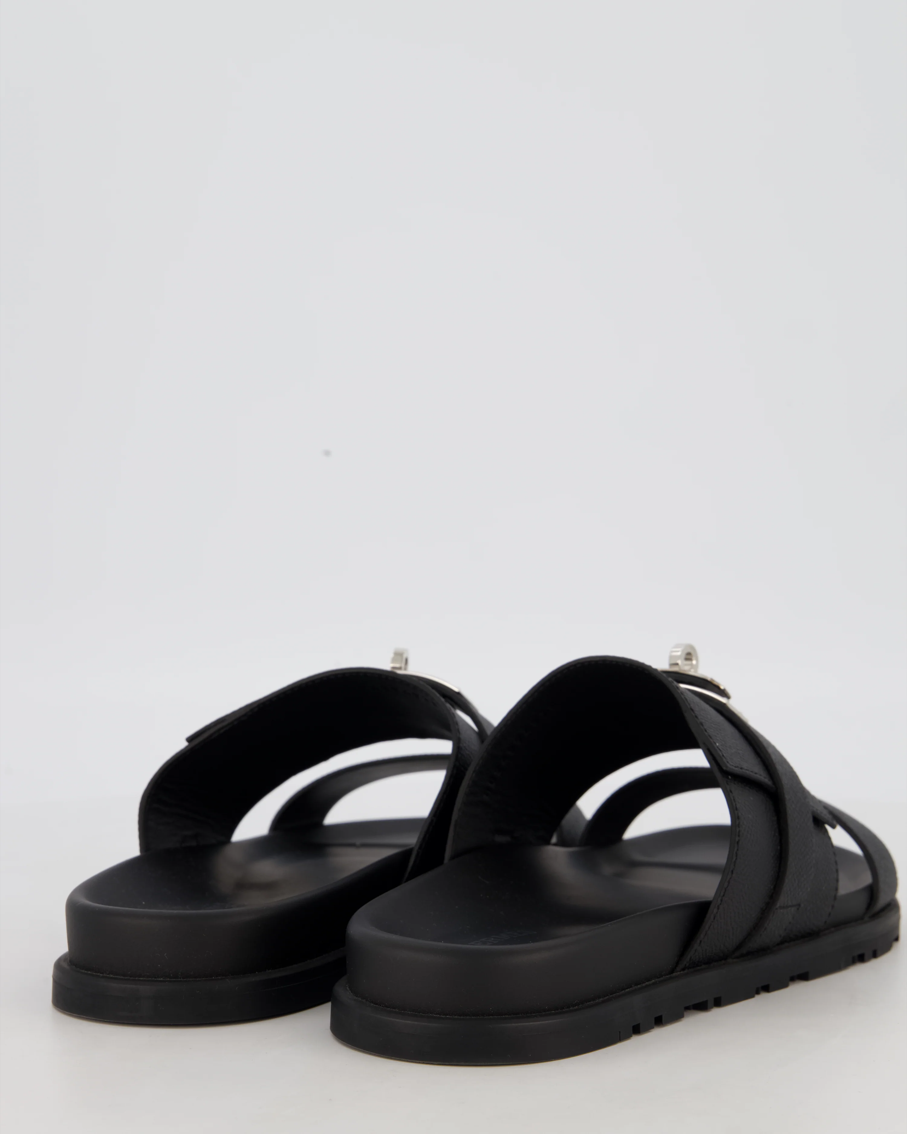 Hermès Mens' Jackson Sandals in Noir Epsom Leather with Palladium Hardware Size EU 40 RRP £1,110 - Image 4