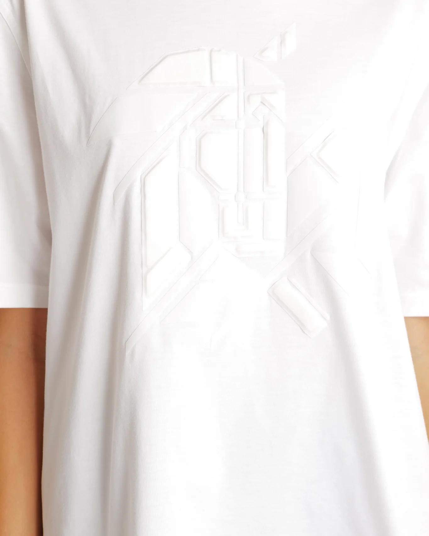 Hermès Menswear White T-Shirt with Abstract Textured Print Detail Size L - Image 4
