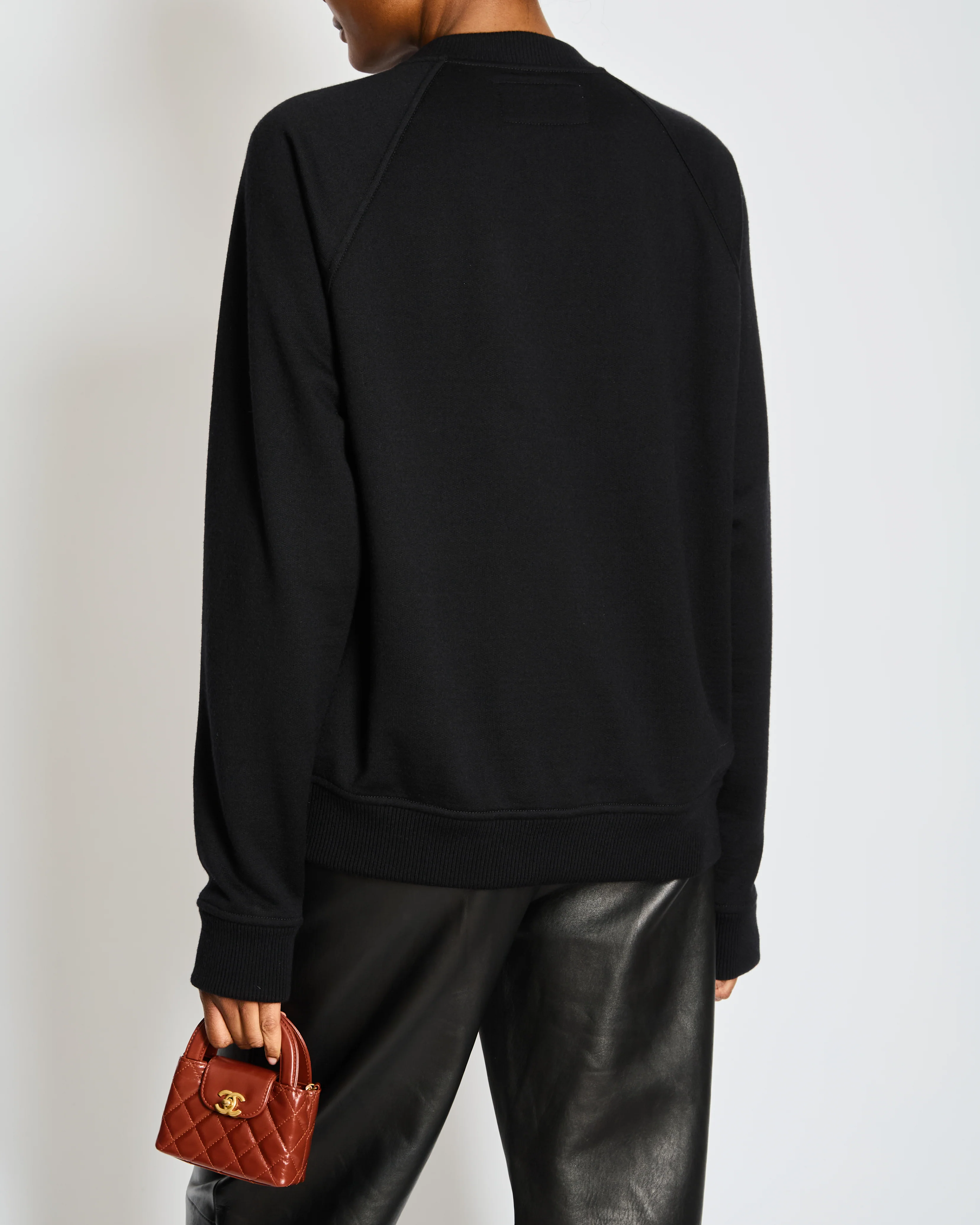Hermès Menswear Black Knit Jumper with Calfskin Panel and Zip Detail Size L (UK 42) - Image 4