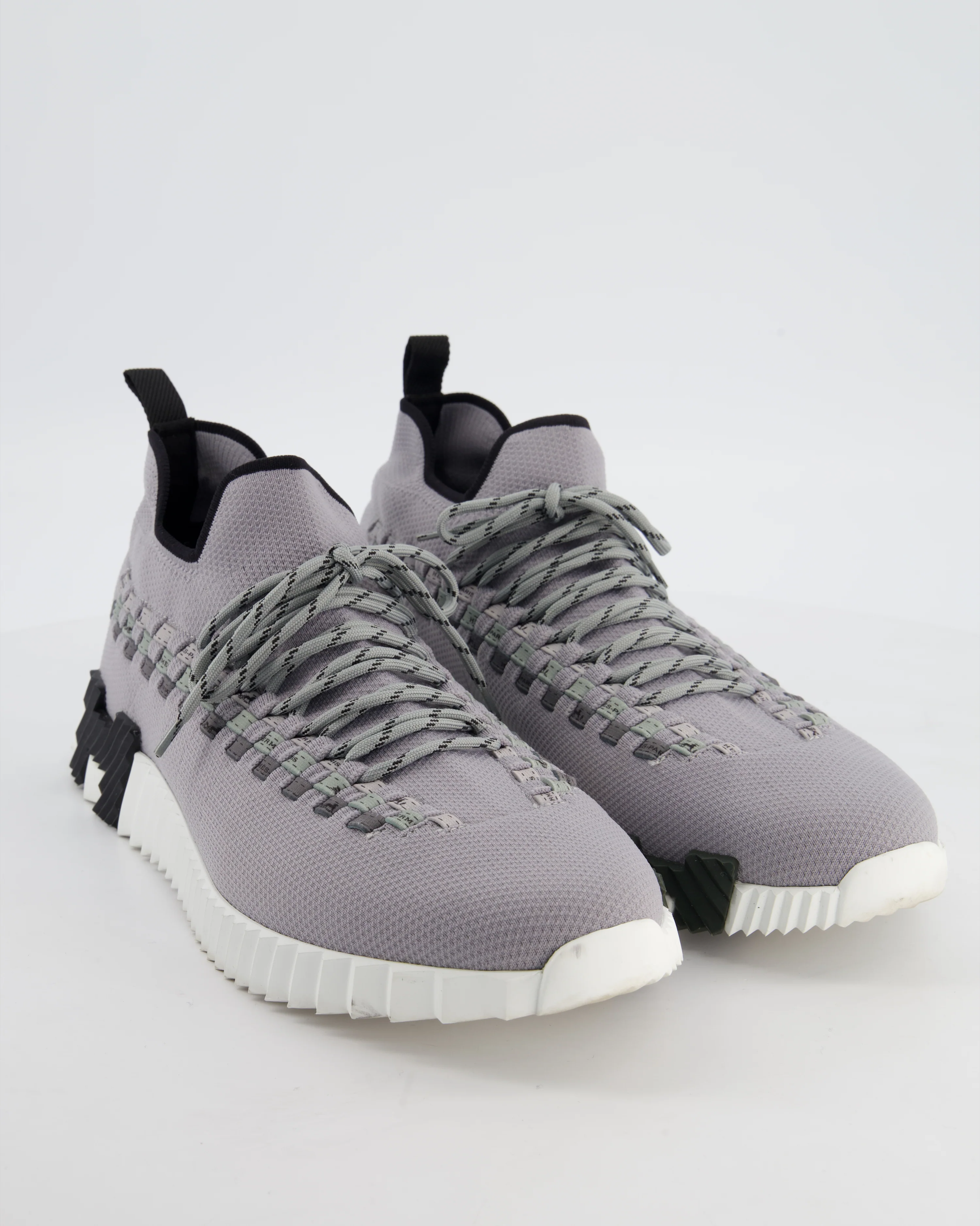 Hermès Menswear Grey Knitted Bouncing Sneakers Size EU 45.5 - Image 2