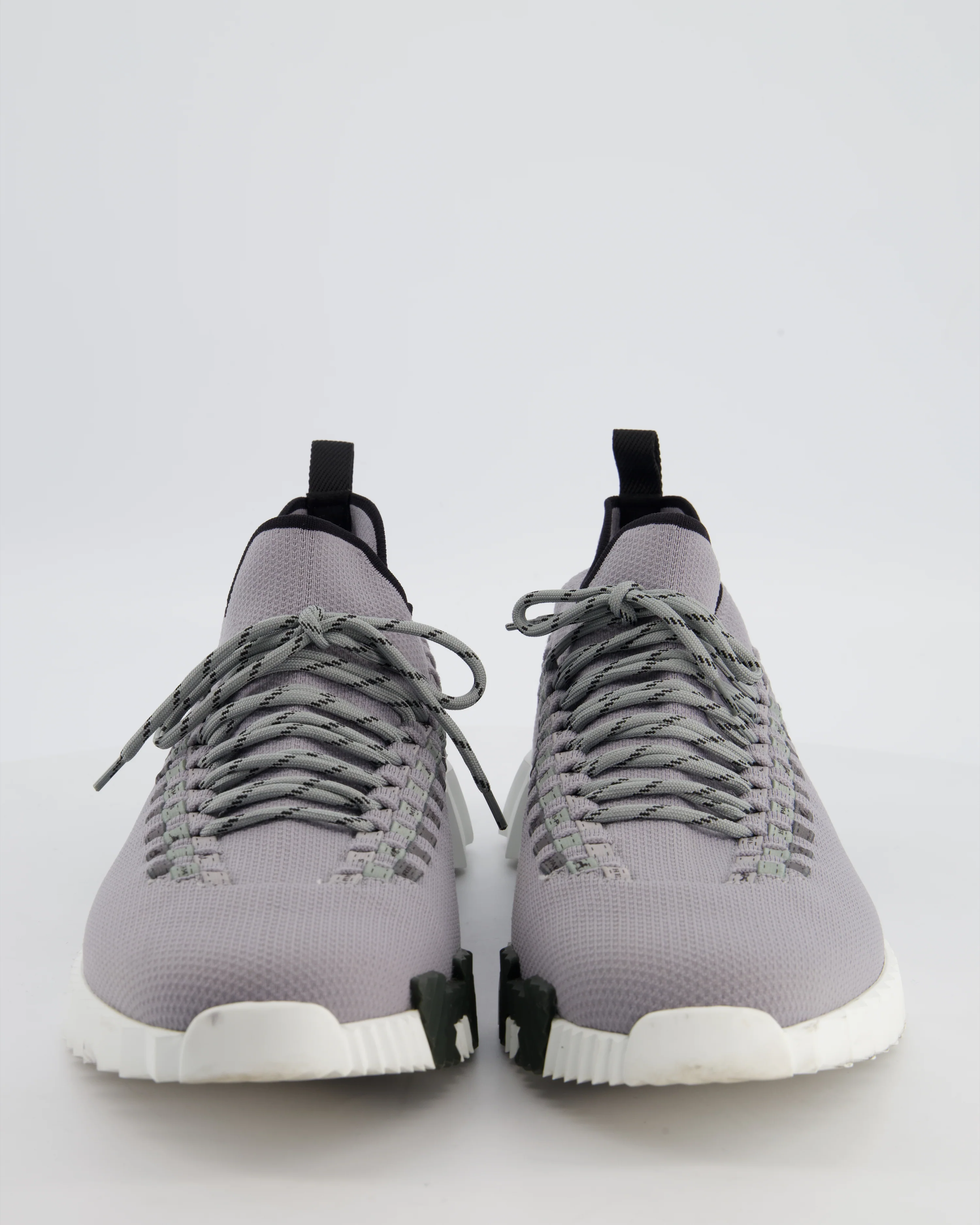 Hermès Menswear Grey Knitted Bouncing Sneakers Size EU 45.5 - Image 3