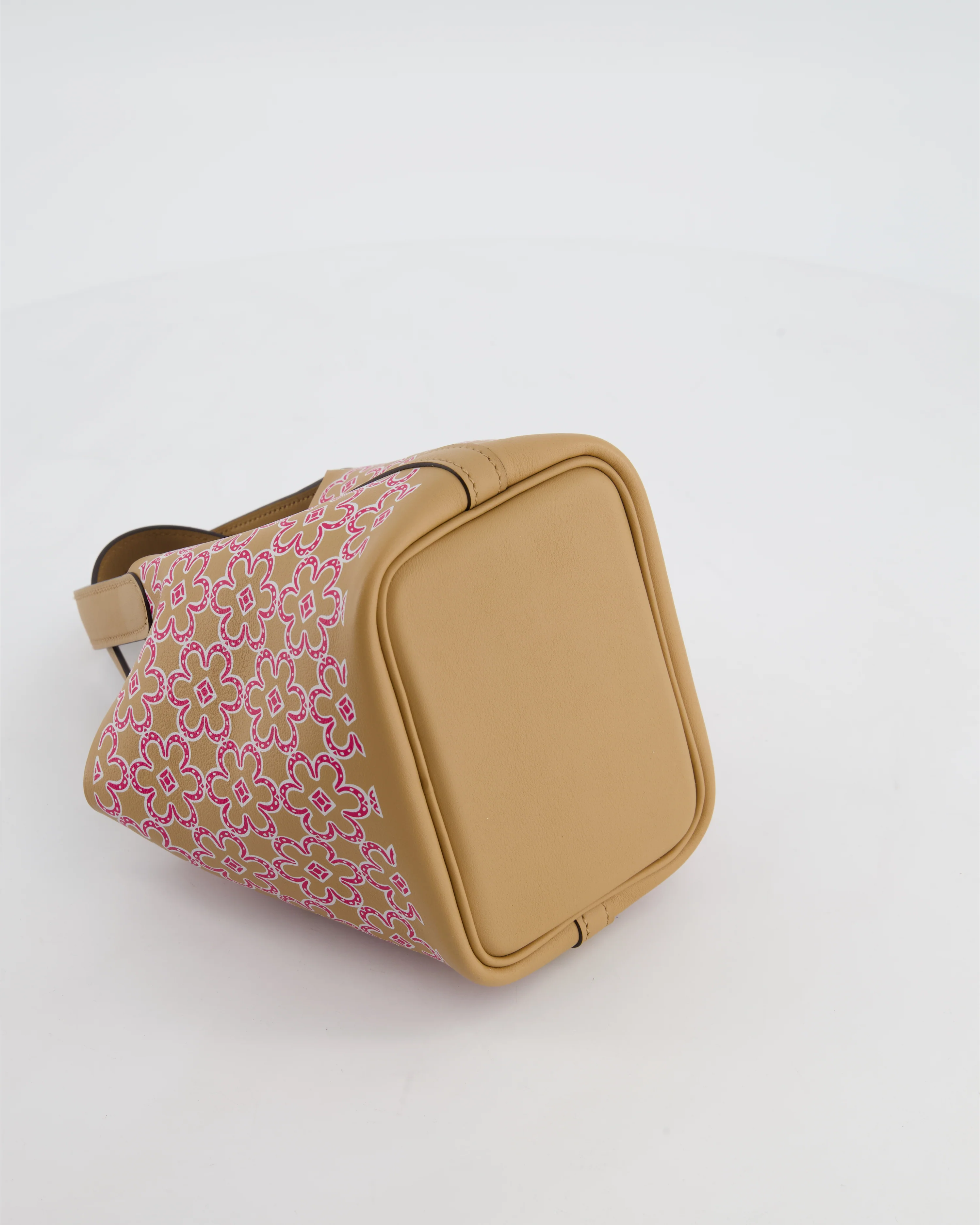 Hermès Micro Picotin 14 Lucky Daisy Bag in & Blanc, Chai & Framboise Swift Leather with Palladium Hardware - Image 14