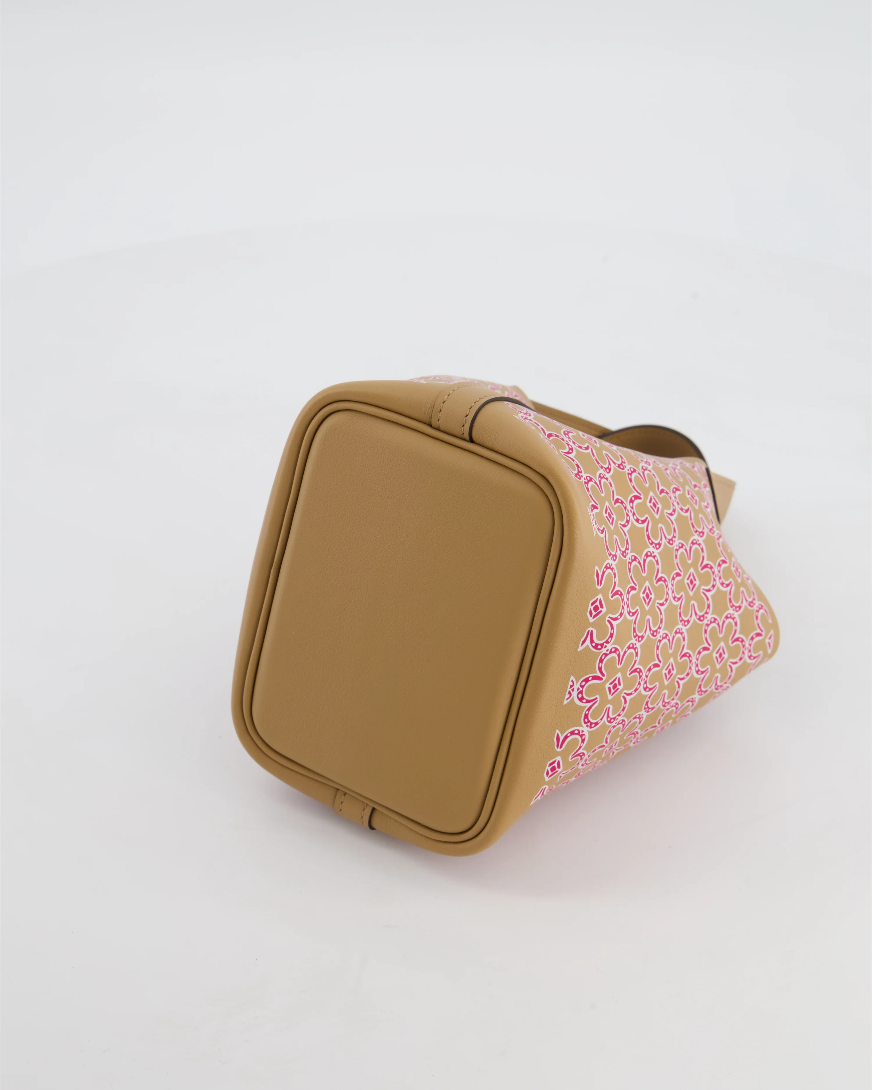 Hermès Micro Picotin 14 Lucky Daisy Bag in & Blanc, Chai & Framboise Swift Leather with Palladium Hardware - Image 16