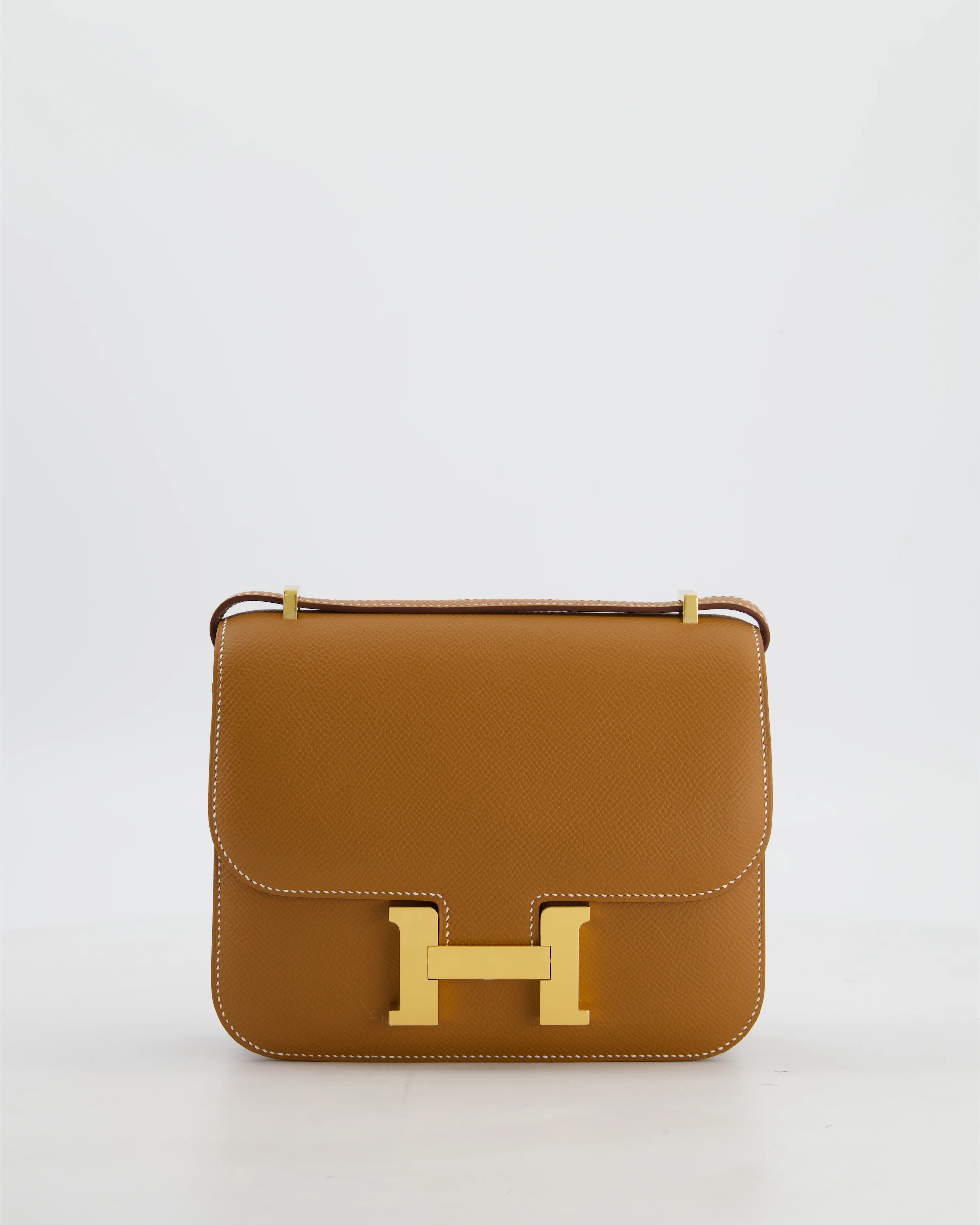 Hermès Mini Constance III Miroir 18 Bag in Gold Epsom Leather with Gold Hardware