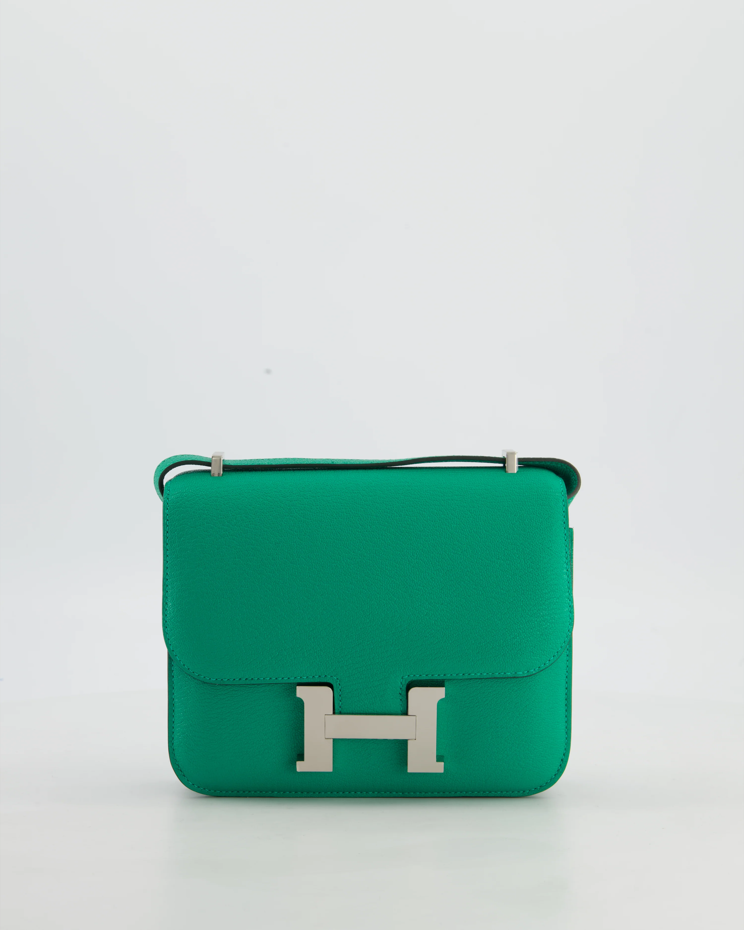 Hermès Mini Constance III Miroir 18 Bag in Menthe Chevre Mysore Leather with Palladium Hardware