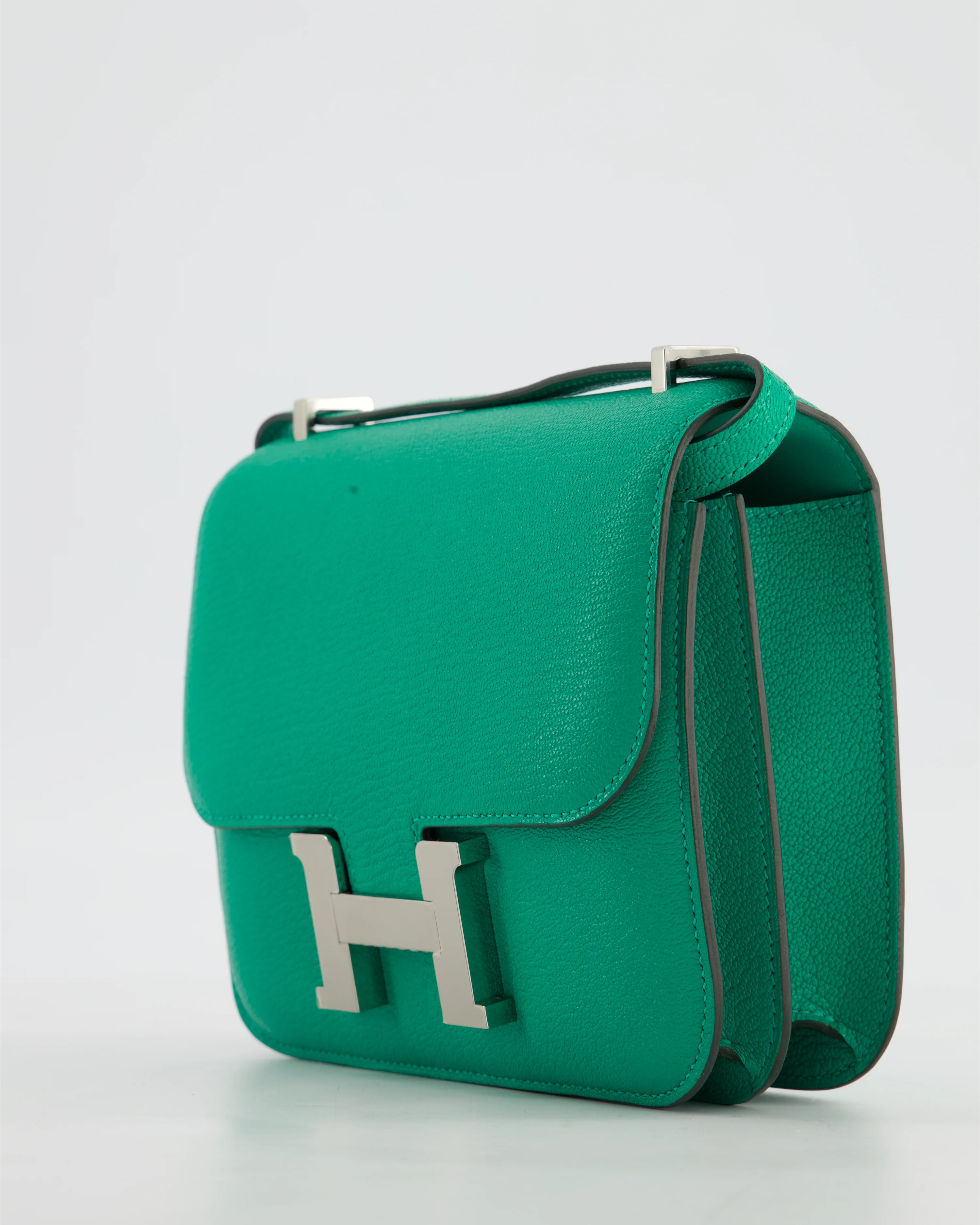 Hermès Mini Constance III Miroir 18 Bag in Menthe Chevre Mysore Leather with Palladium Hardware - Image 11