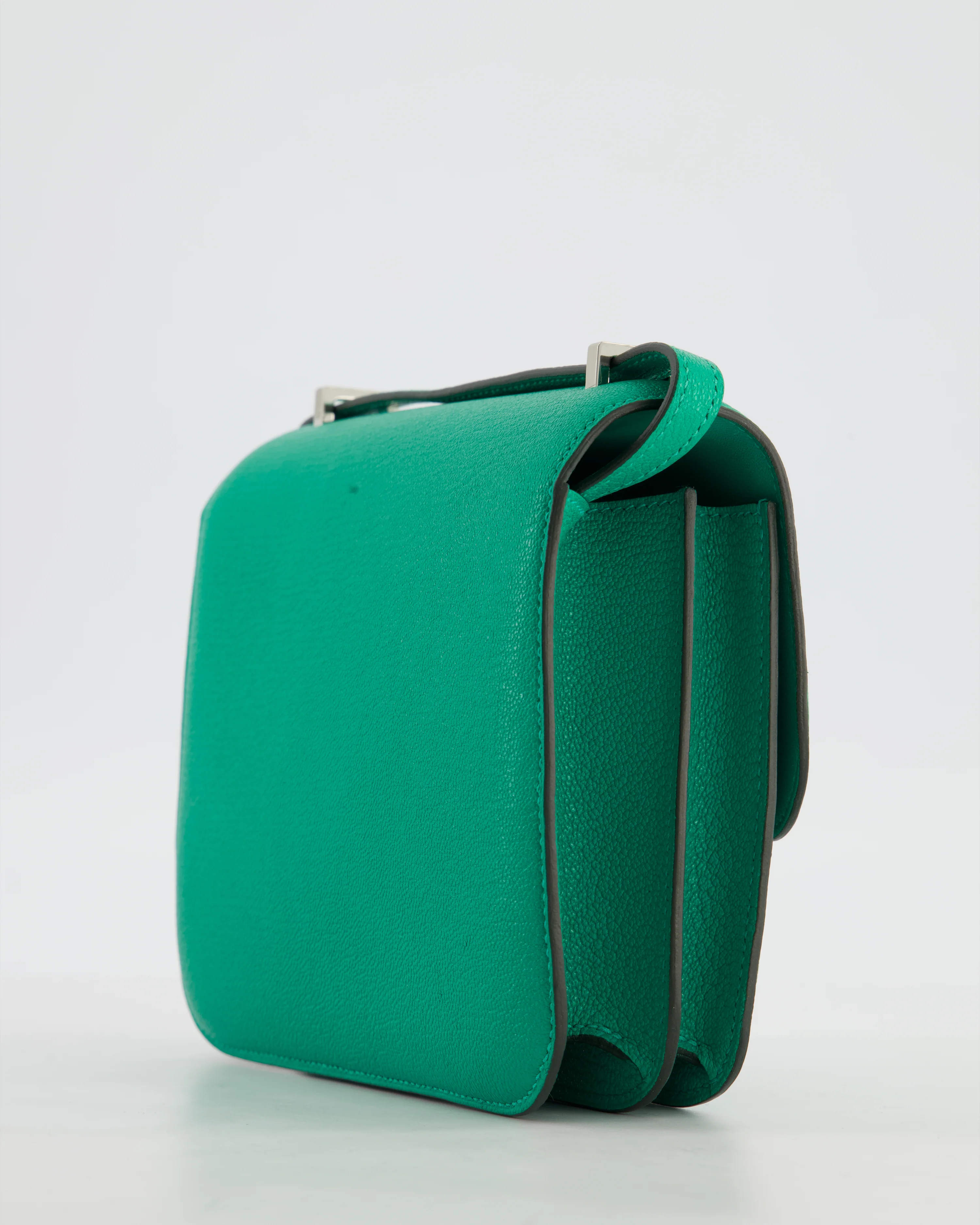 Hermès Mini Constance III Miroir 18 Bag in Menthe Chevre Mysore Leather with Palladium Hardware - Image 12