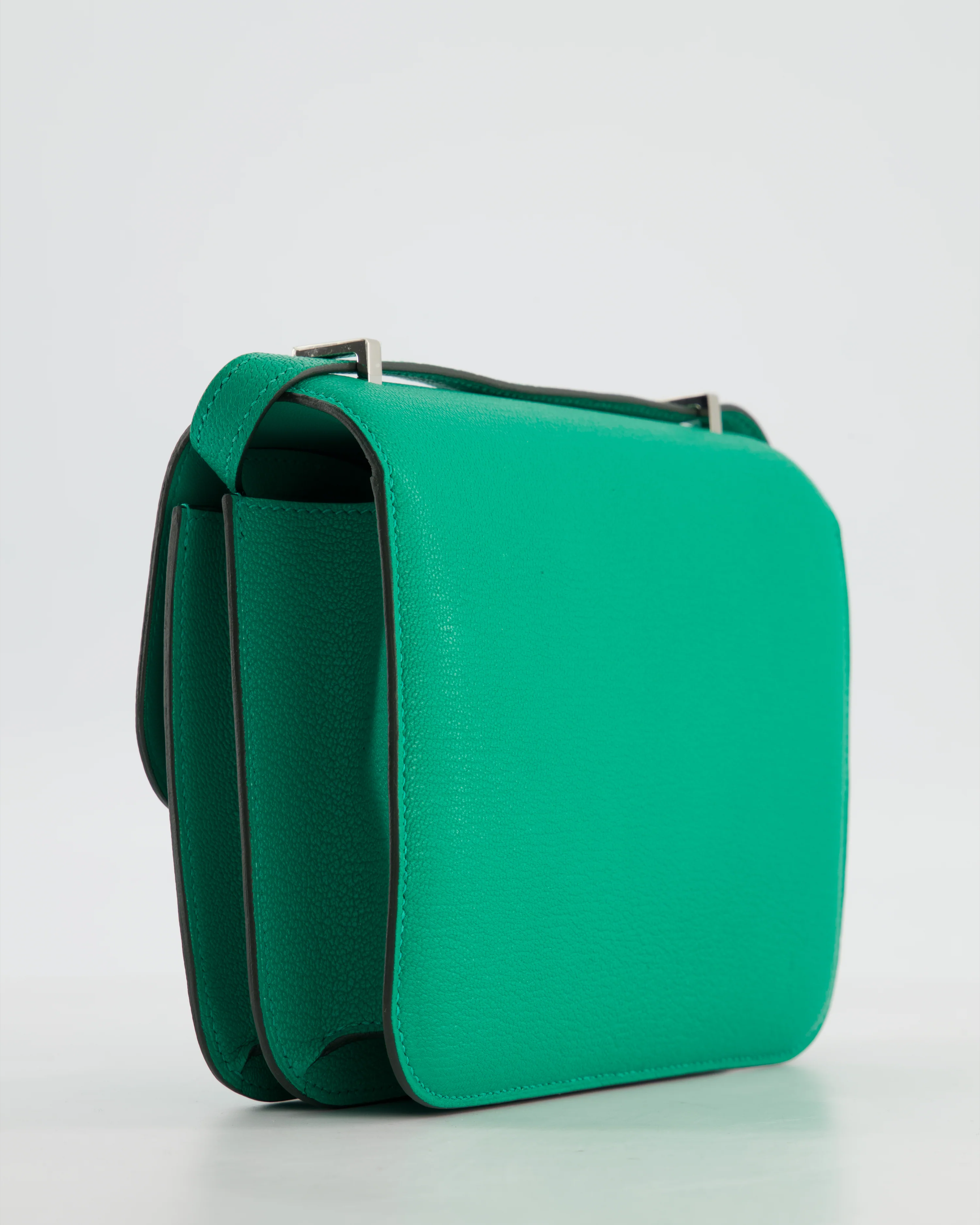 Hermès Mini Constance III Miroir 18 Bag in Menthe Chevre Mysore Leather with Palladium Hardware - Image 13