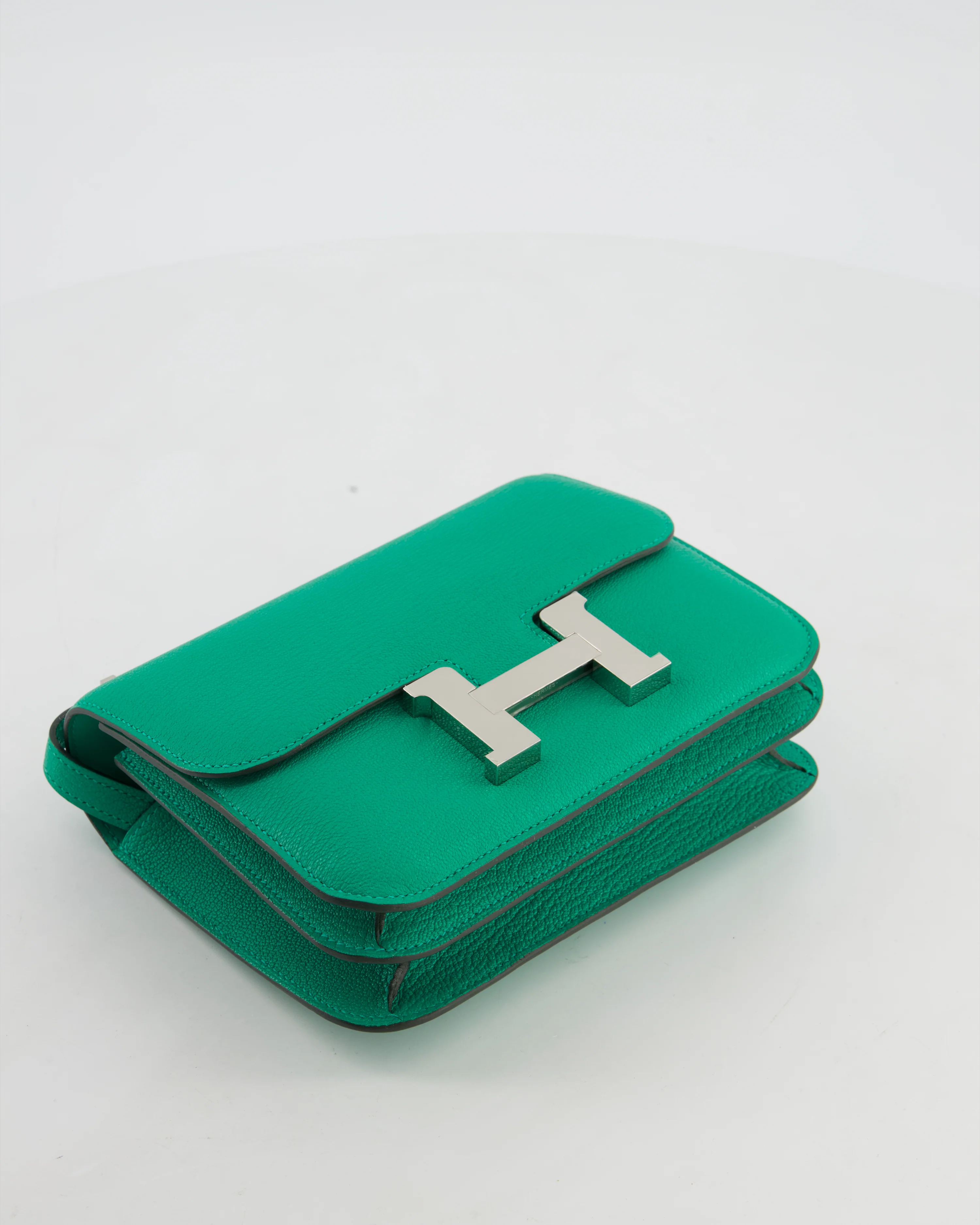 Hermès Mini Constance III Miroir 18 Bag in Menthe Chevre Mysore Leather with Palladium Hardware - Image 17