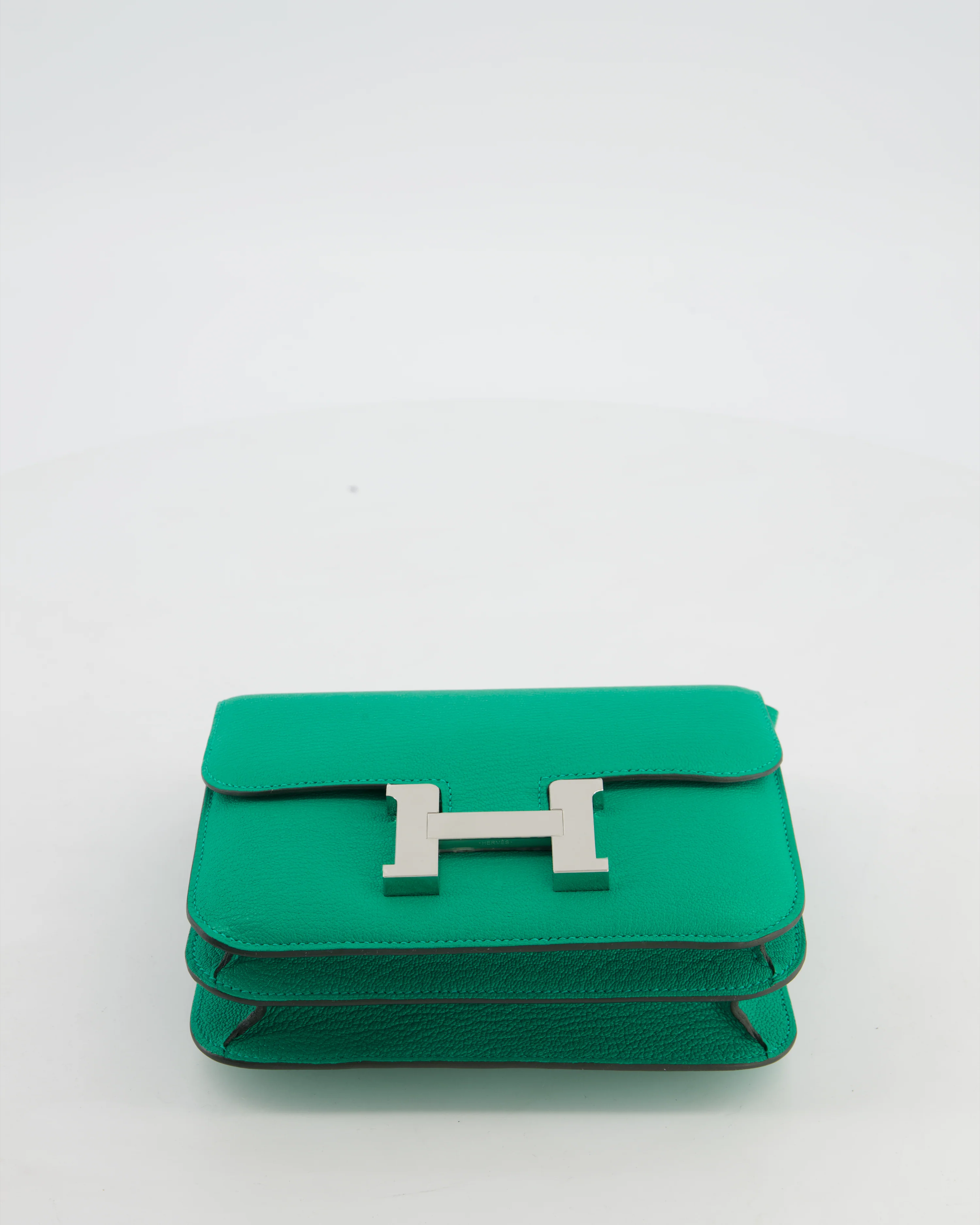 Hermès Mini Constance III Miroir 18 Bag in Menthe Chevre Mysore Leather with Palladium Hardware - Image 18