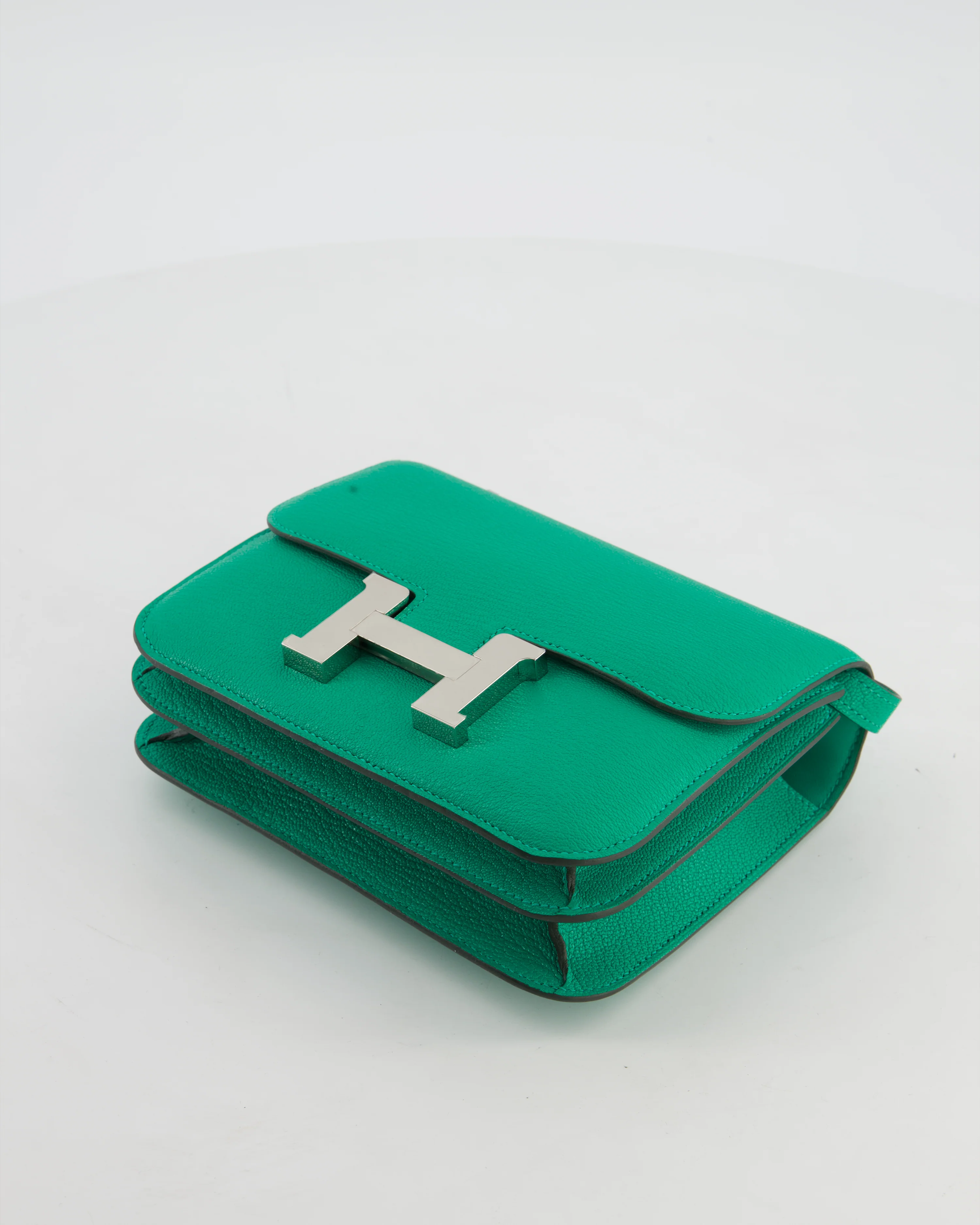 Hermès Mini Constance III Miroir 18 Bag in Menthe Chevre Mysore Leather with Palladium Hardware - Image 19