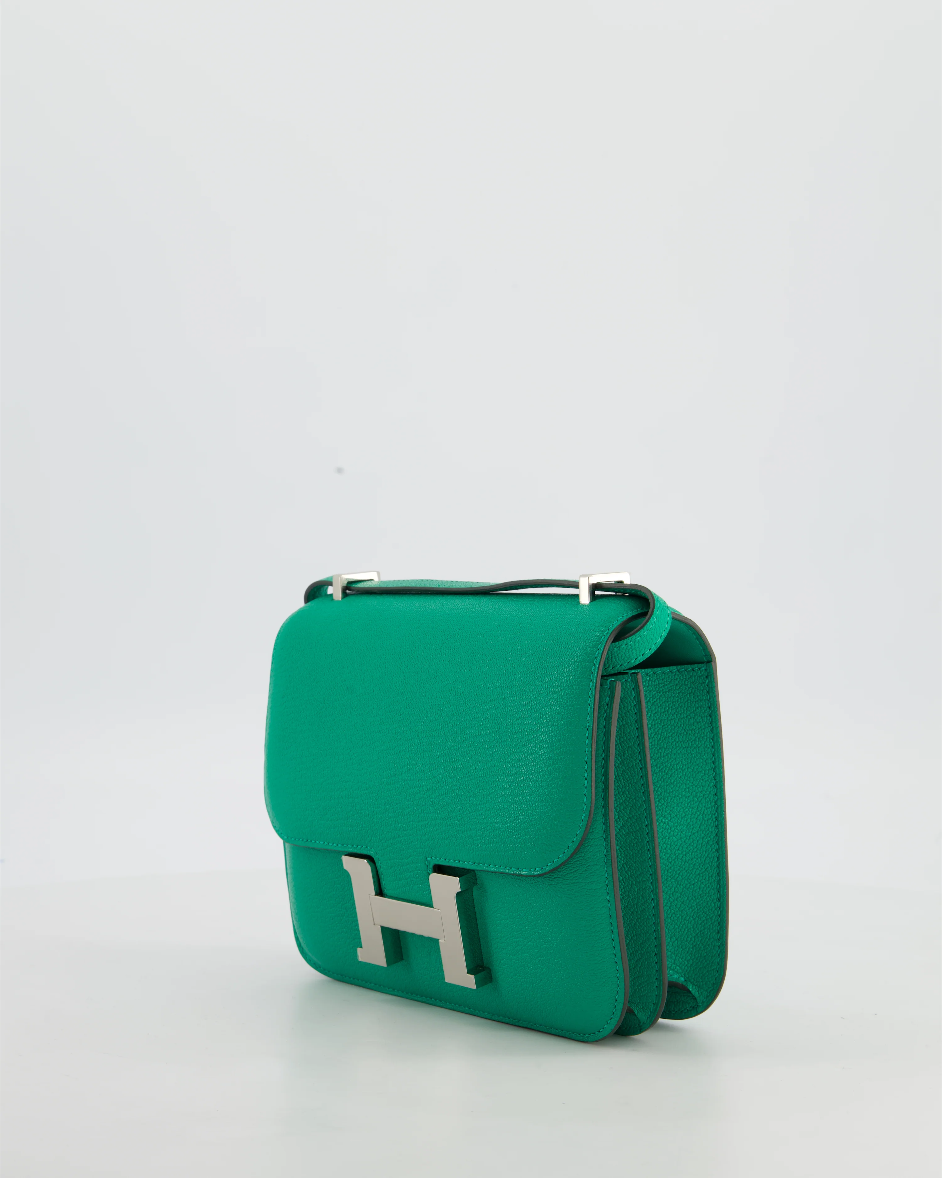 Hermès Mini Constance III Miroir 18 Bag in Menthe Chevre Mysore Leather with Palladium Hardware - Image 9