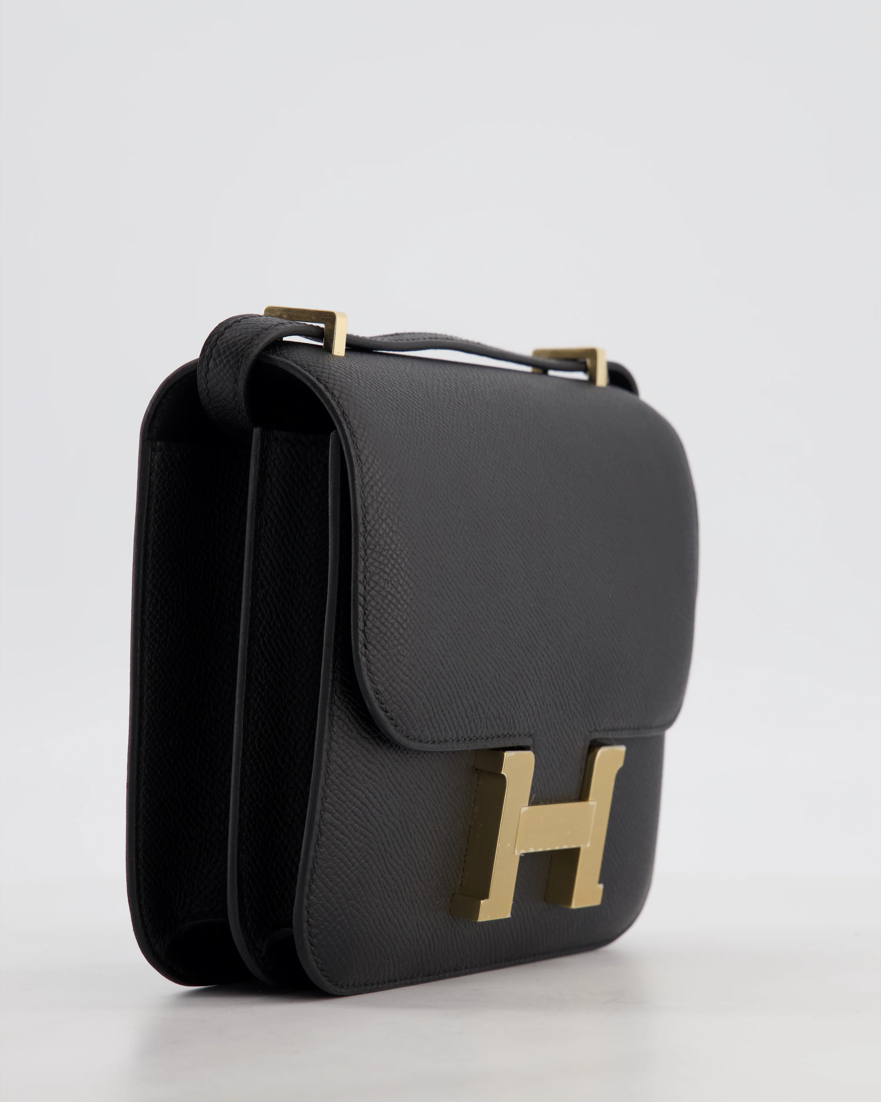 *RARE* Hermès Mini Constance III Mirror 18 Bag in Noir Epsom Leather with Brushed Permabrass Hardware - Image 10