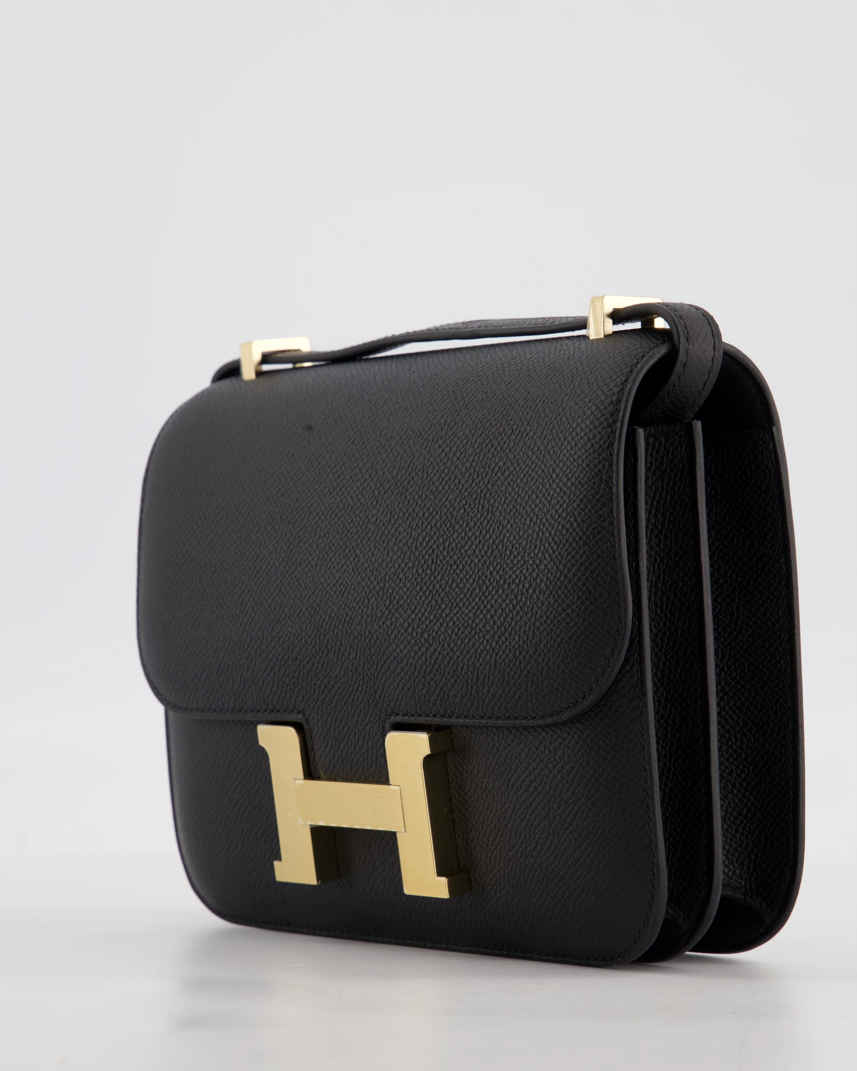 *RARE* Hermès Mini Constance III Mirror 18 Bag in Noir Epsom Leather with Brushed Permabrass Hardware - Image 11