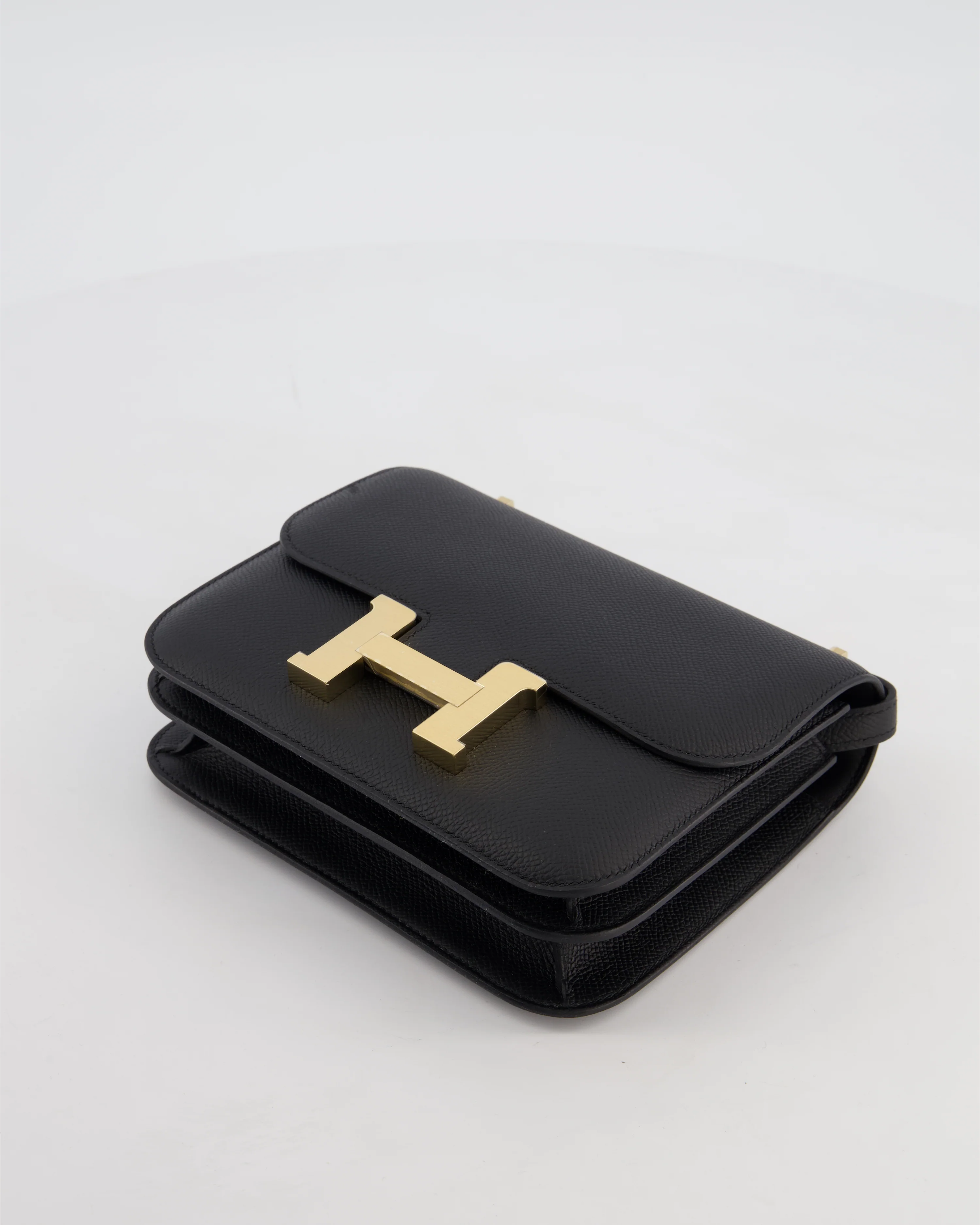*RARE* Hermès Mini Constance III Mirror 18 Bag in Noir Epsom Leather with Brushed Permabrass Hardware - Image 17