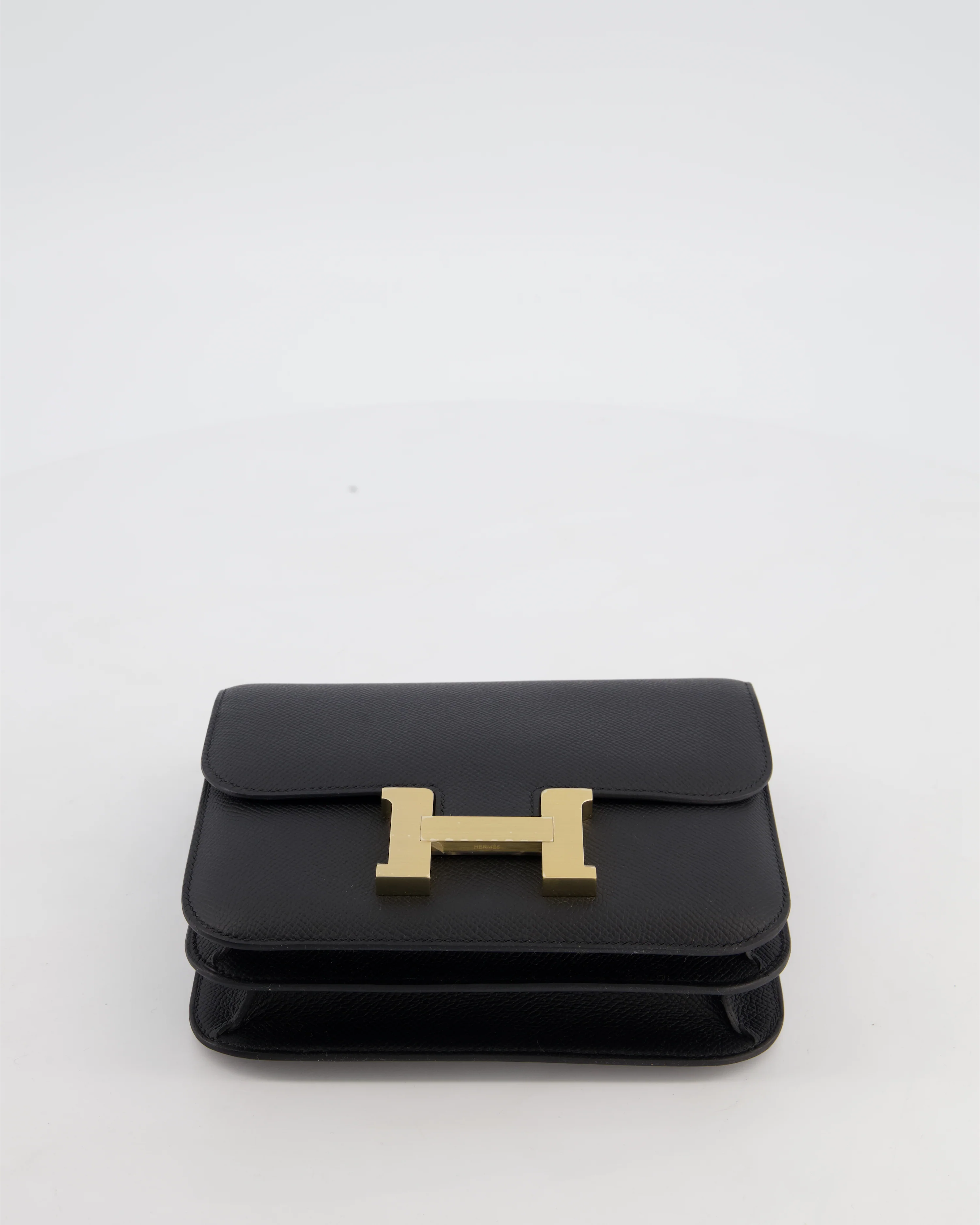 *RARE* Hermès Mini Constance III Mirror 18 Bag in Noir Epsom Leather with Brushed Permabrass Hardware - Image 18
