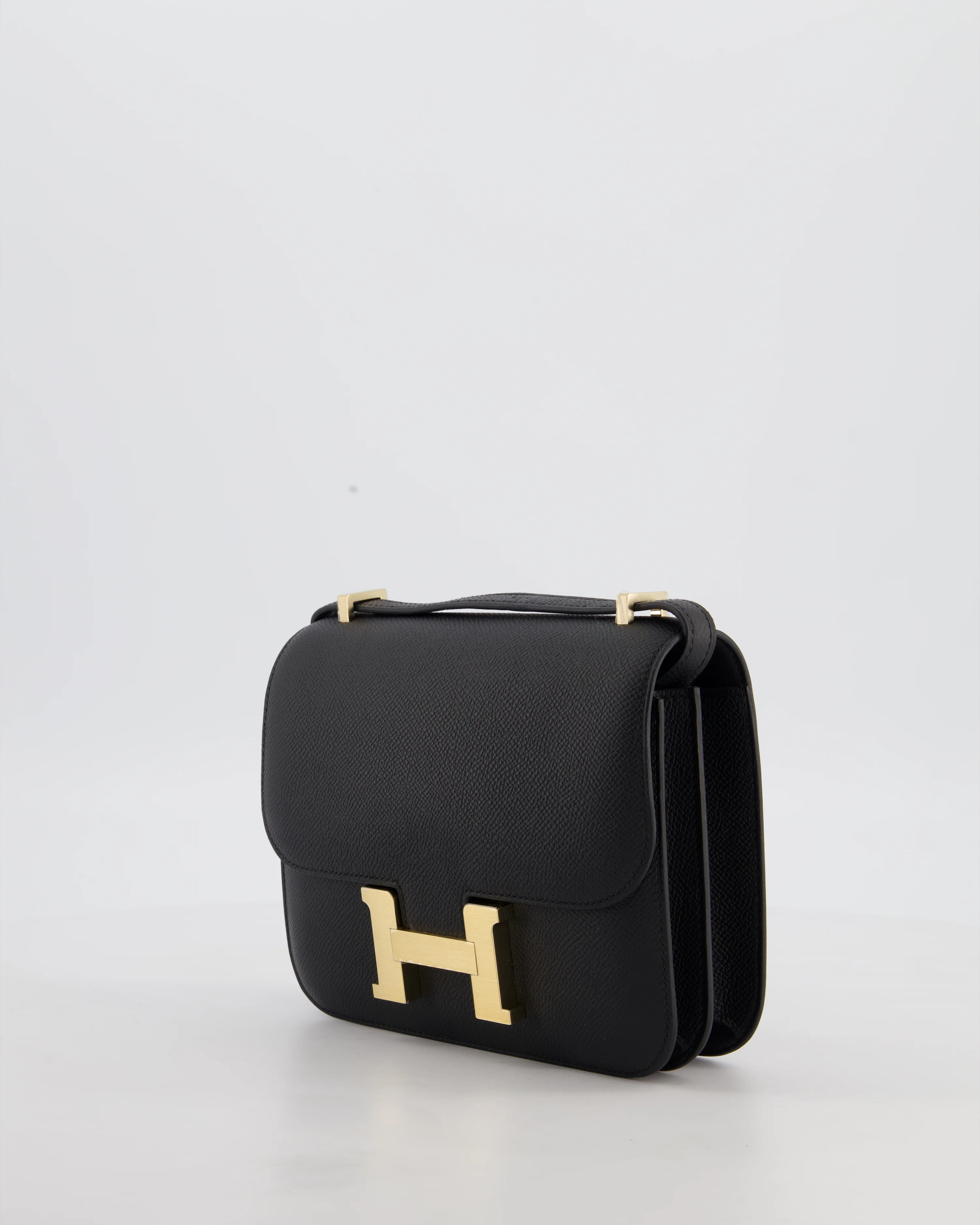 *RARE* Hermès Mini Constance III Mirror 18 Bag in Noir Epsom Leather with Brushed Permabrass Hardware - Image 9