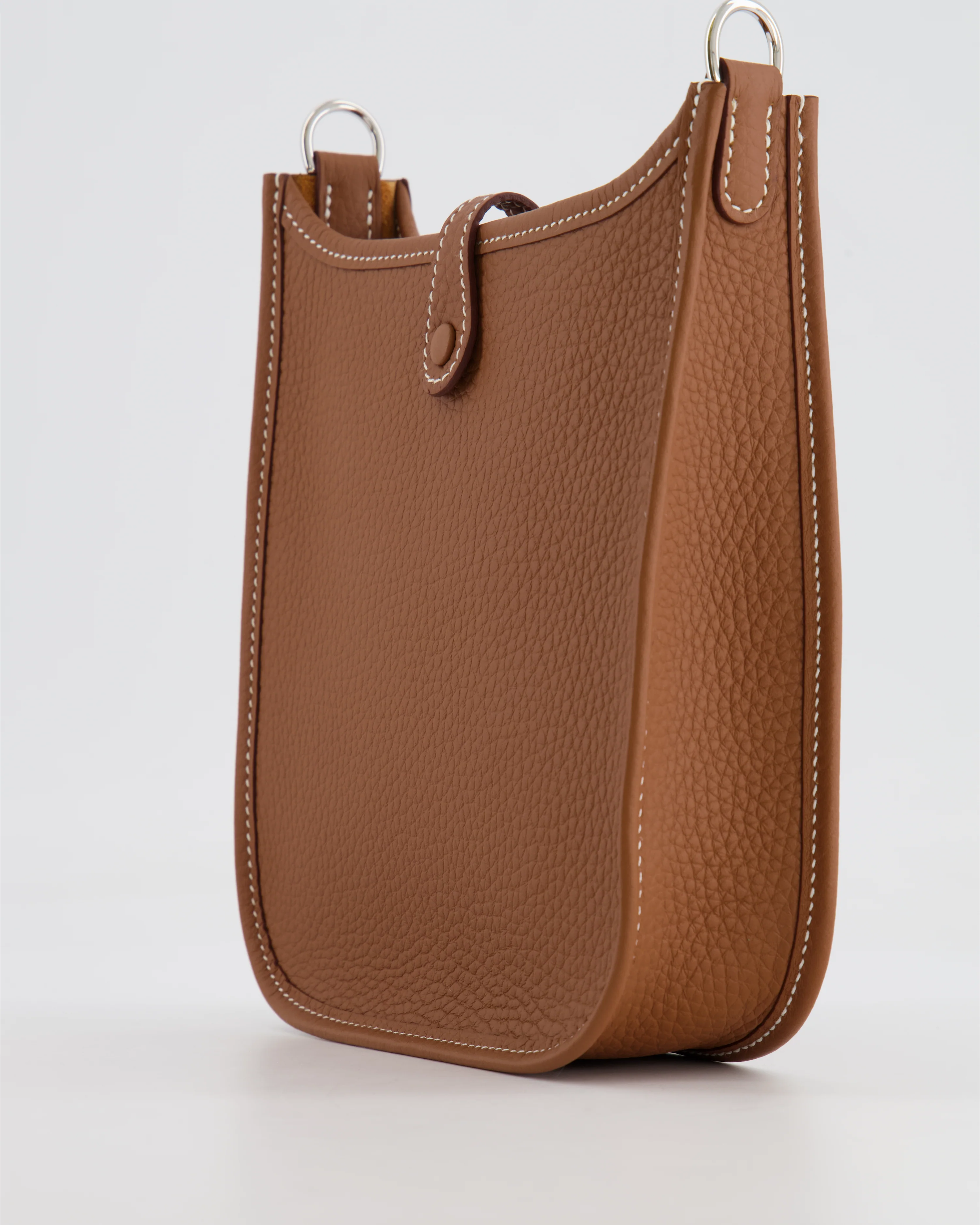 Hermès Mini Evelyne 16 Bag in Gold Clemence Leather with Palladium Hardware - Image 12