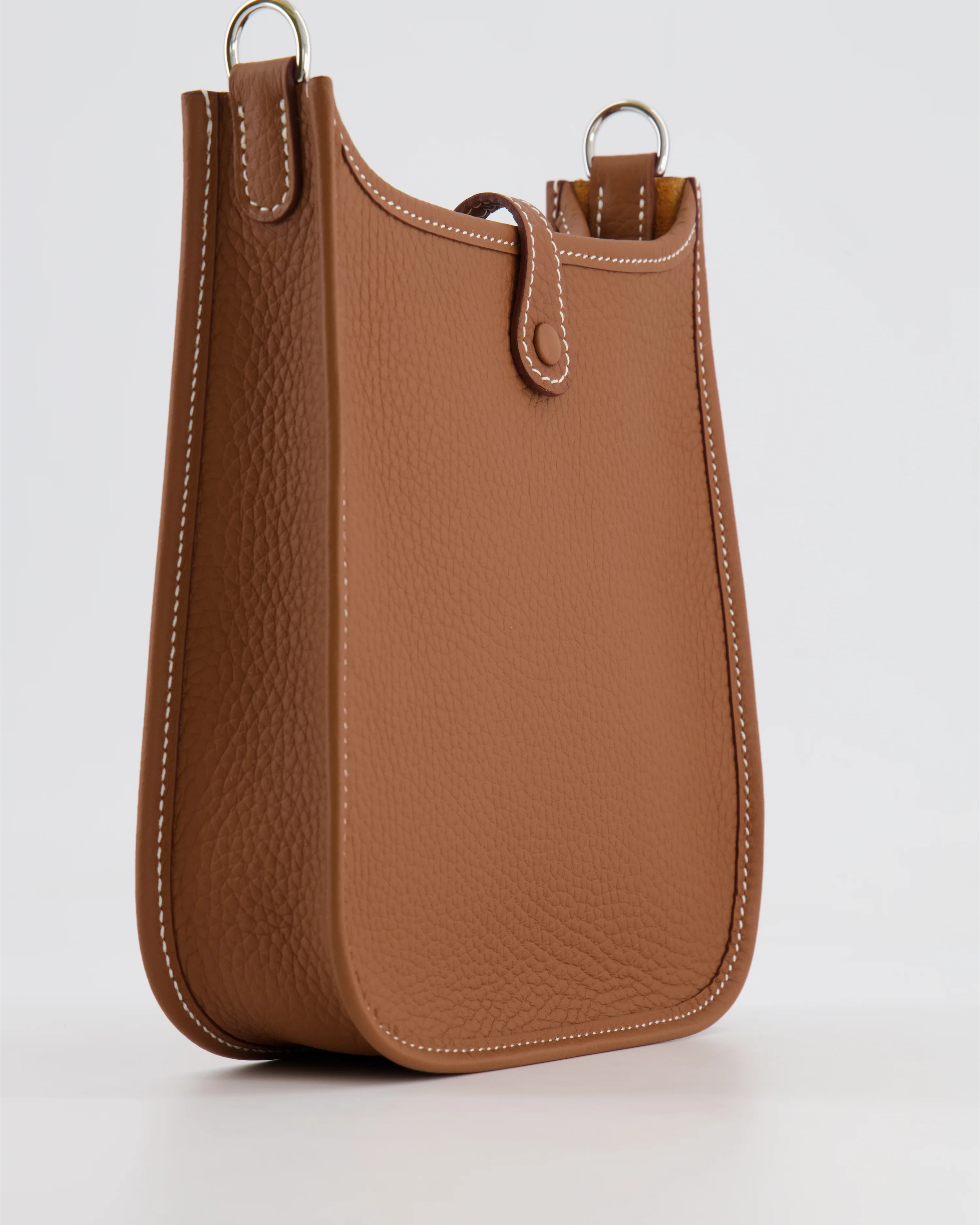 Hermès Mini Evelyne 16 Bag in Gold Clemence Leather with Palladium Hardware - Image 13