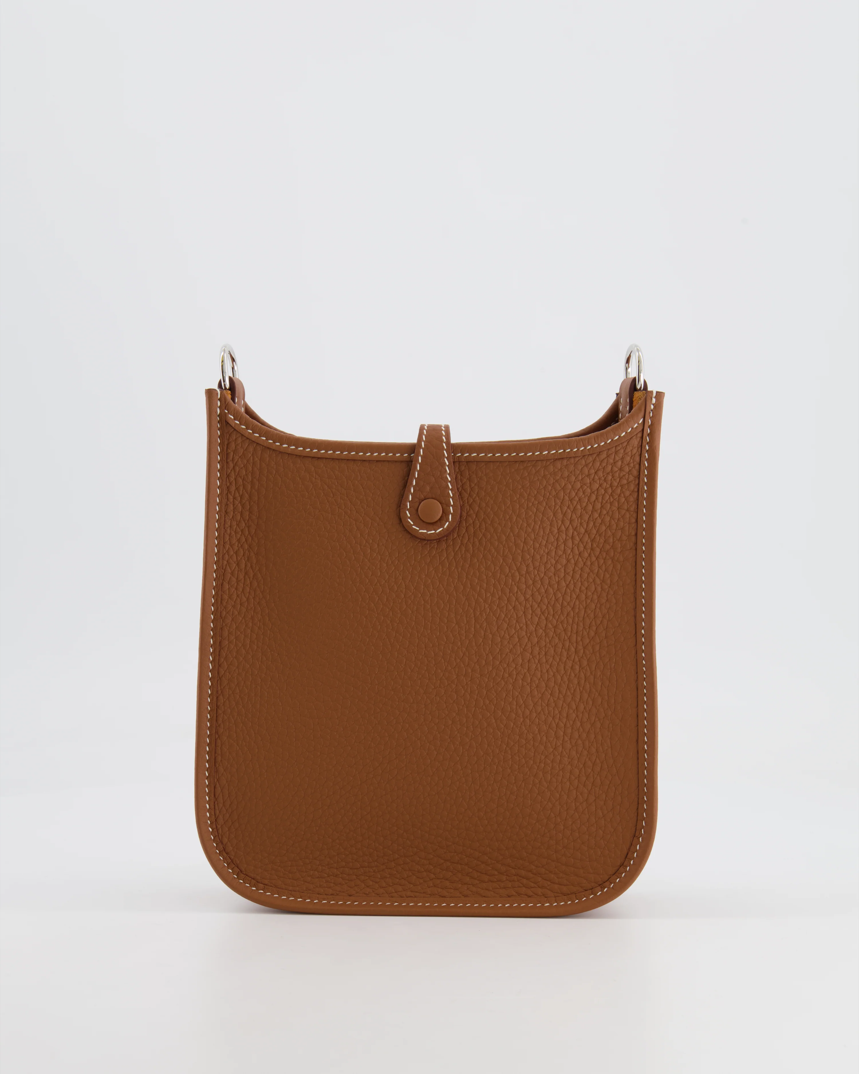 Hermès Mini Evelyne 16 Bag in Gold Clemence Leather with Palladium Hardware - Image 3
