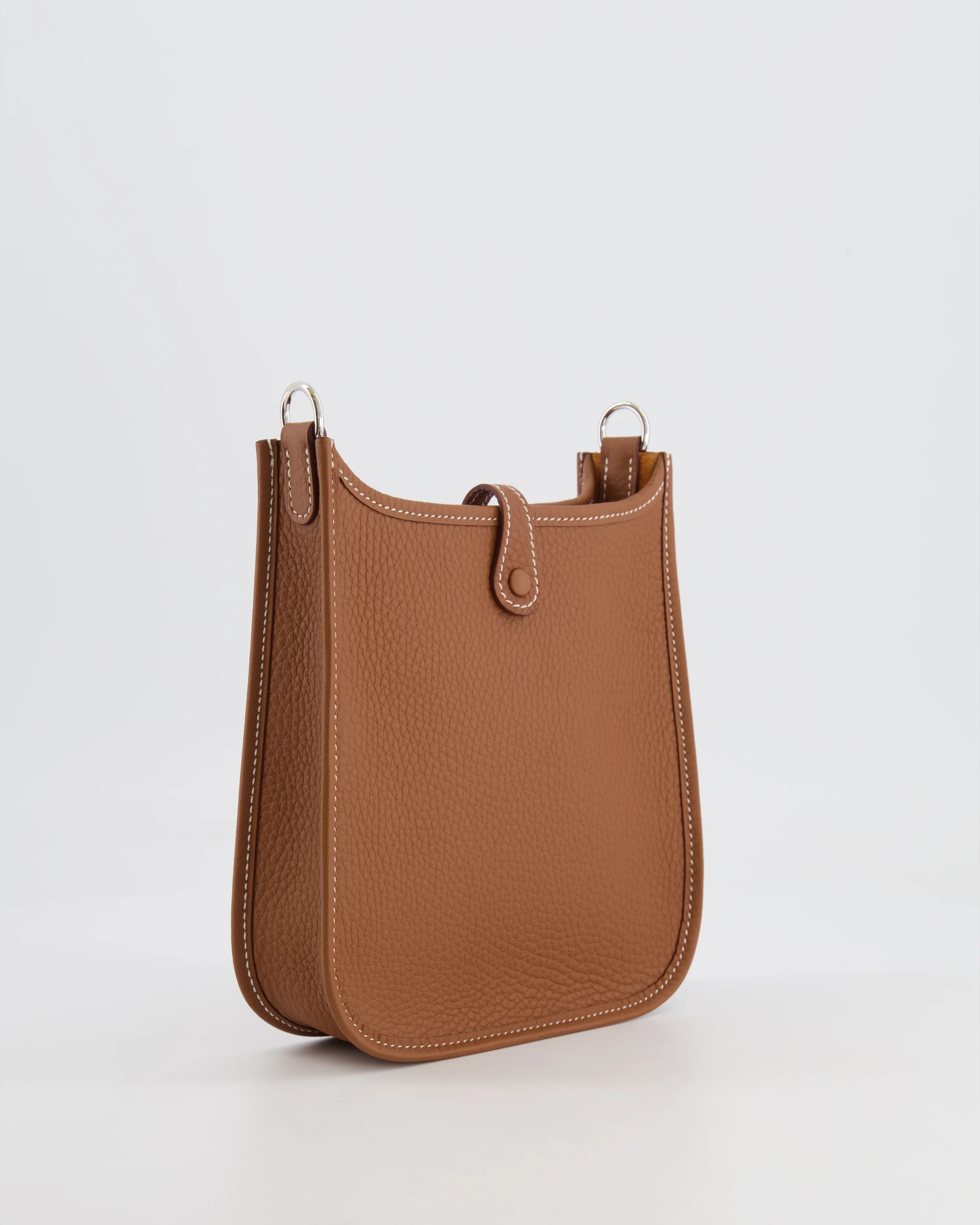 Hermès Mini Evelyne 16 Bag in Gold Clemence Leather with Palladium Hardware - Image 7