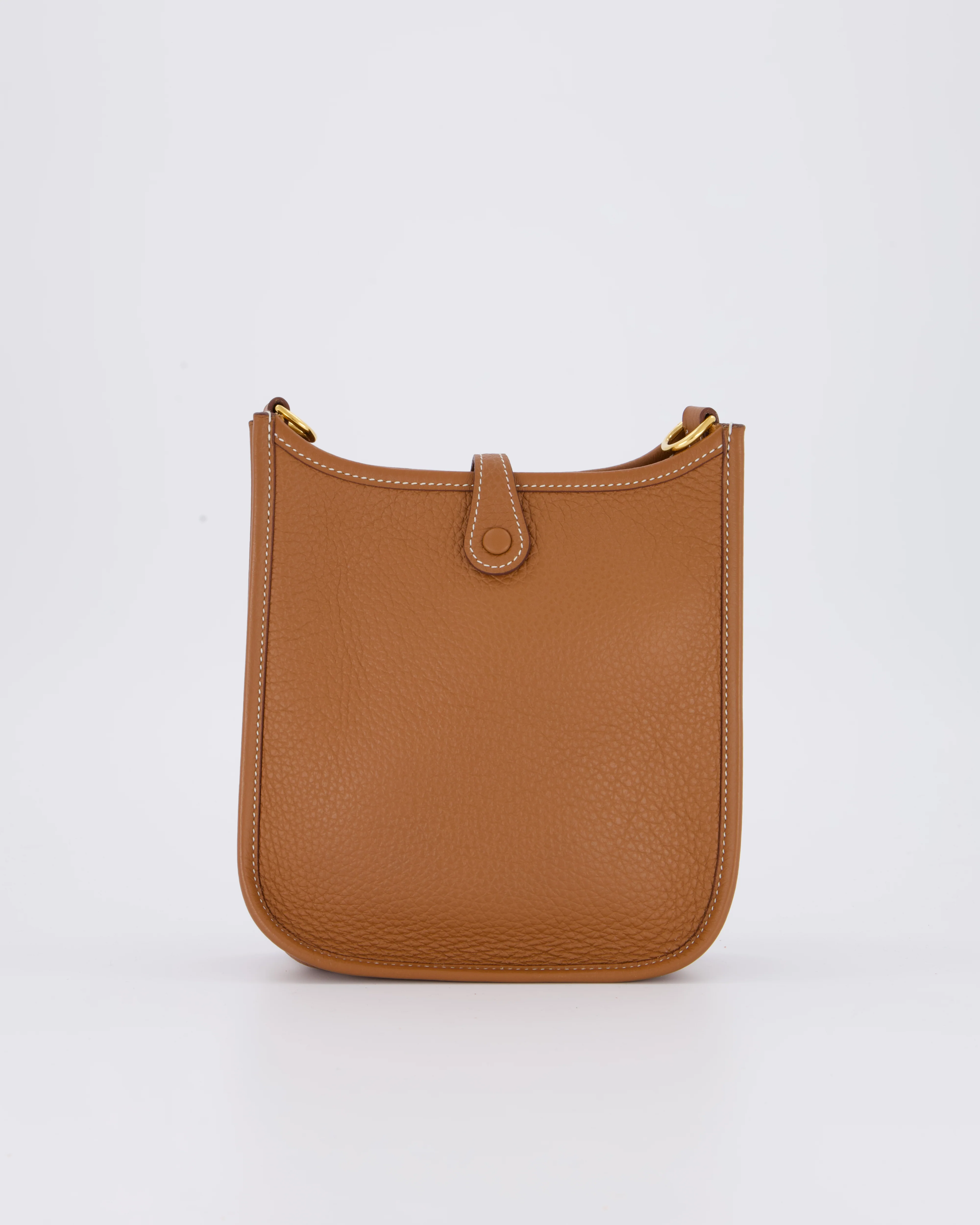 Hermès Mini Evelyne 16 Bag in Gold Taurillon Clemence Leather with Gold Hardware - Image 6