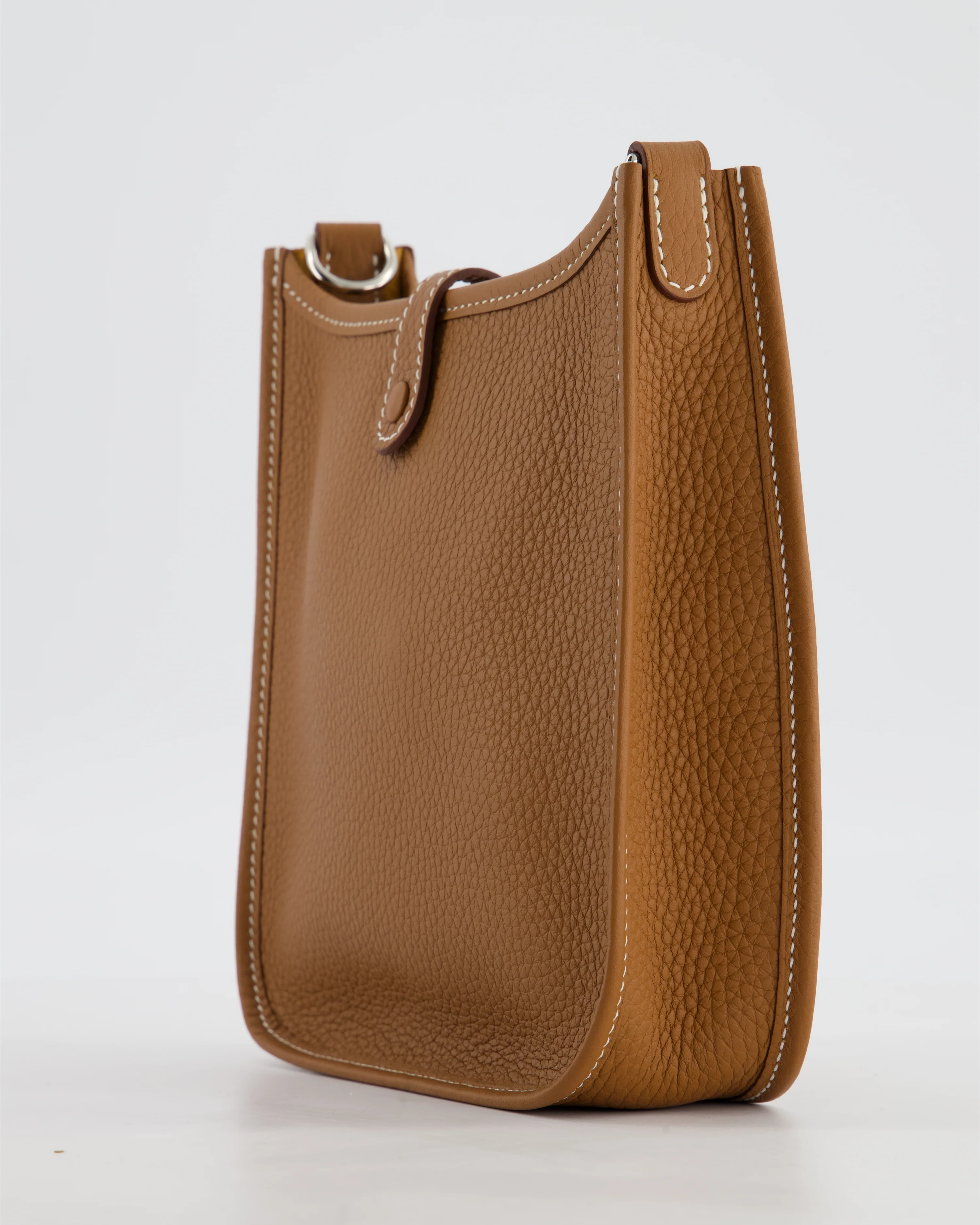 Hermès Mini Evelyne 16 Bag in Gold Taurillon Clemence Leather with Palladium Hardware - Image 12