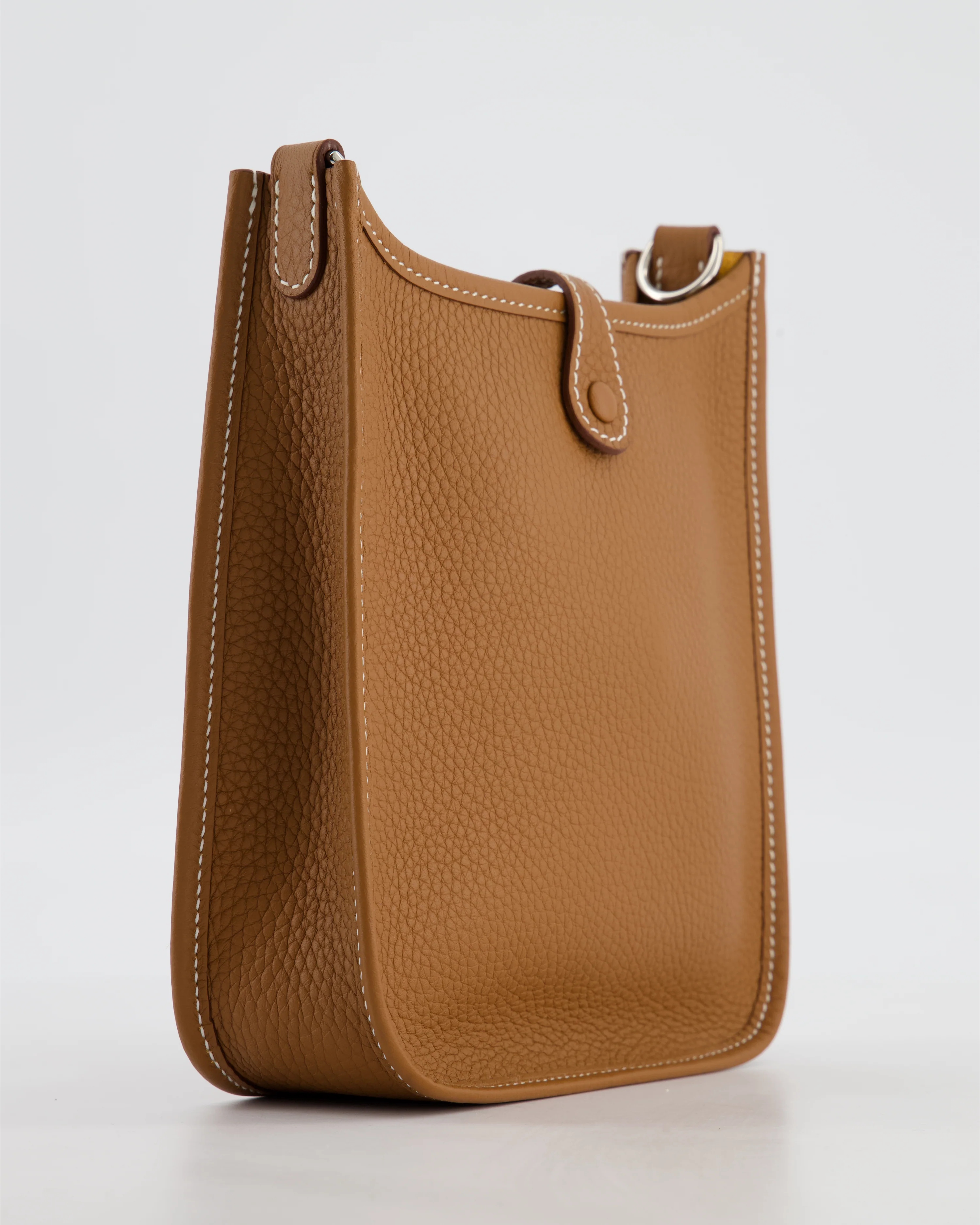 Hermès Mini Evelyne 16 Bag in Gold Taurillon Clemence Leather with Palladium Hardware - Image 13