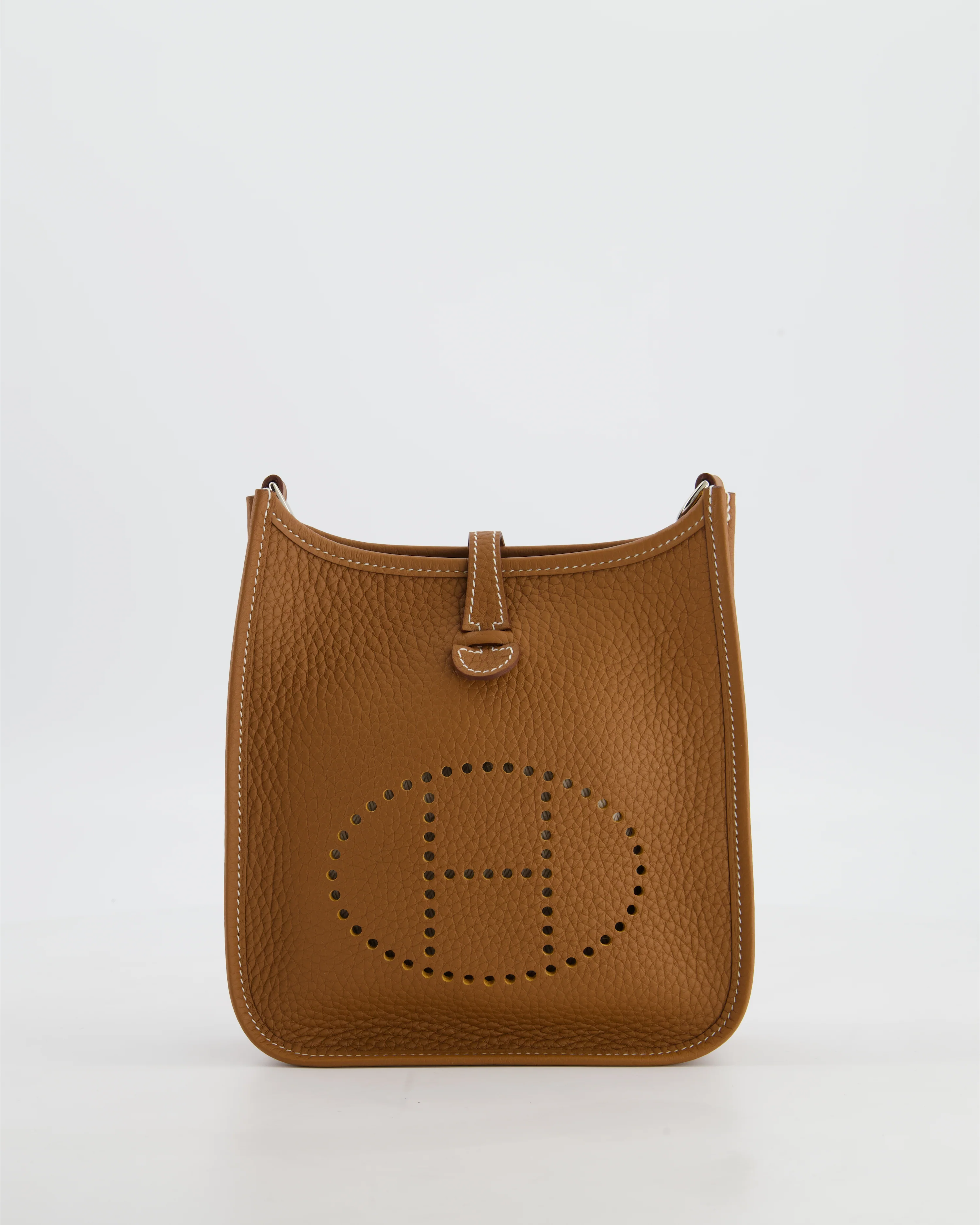 Hermès Mini Evelyne 16 Bag in Gold Taurillon Clemence Leather with Palladium Hardware - Image 2