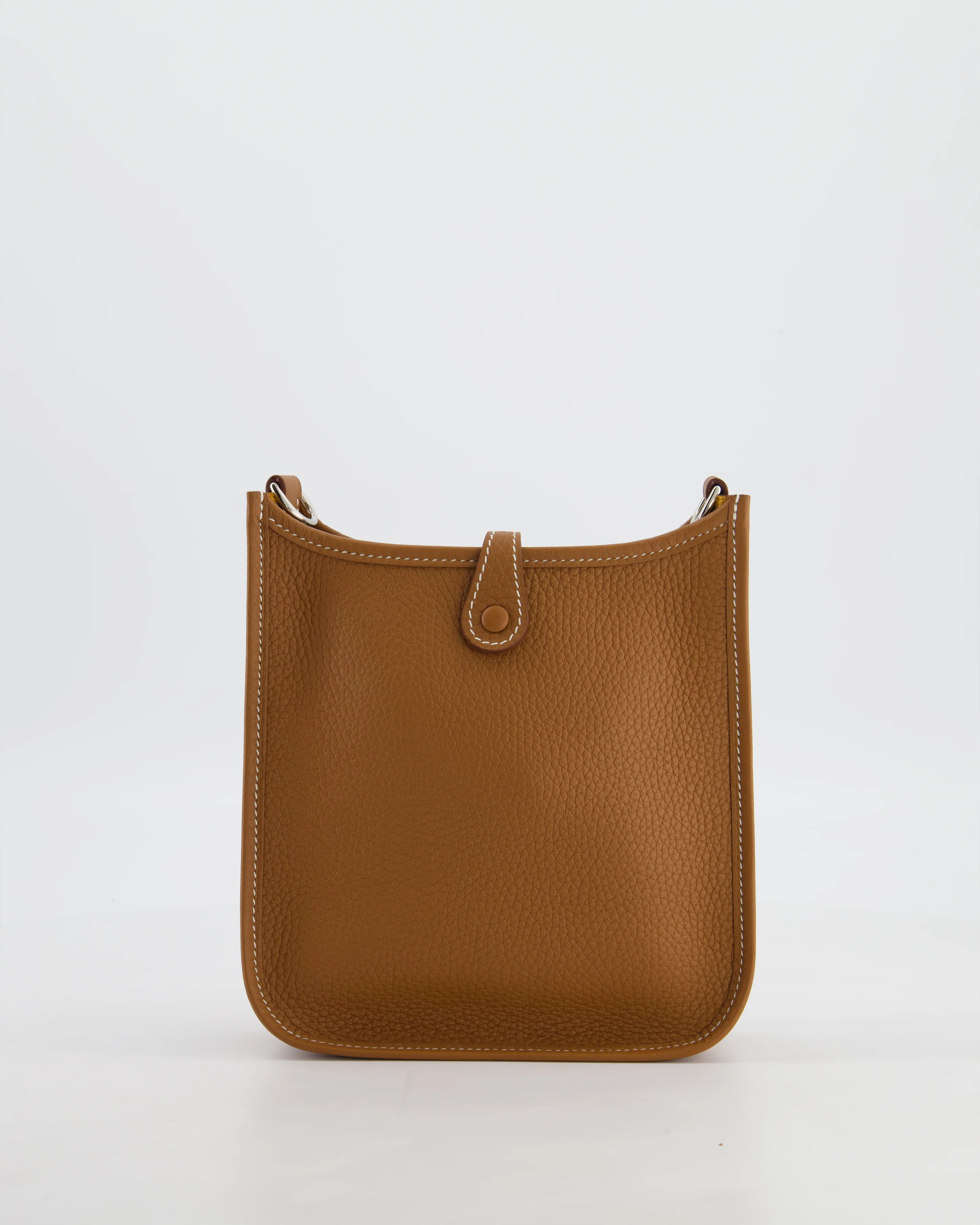 Hermès Mini Evelyne 16 Bag in Gold Taurillon Clemence Leather with Palladium Hardware - Image 6
