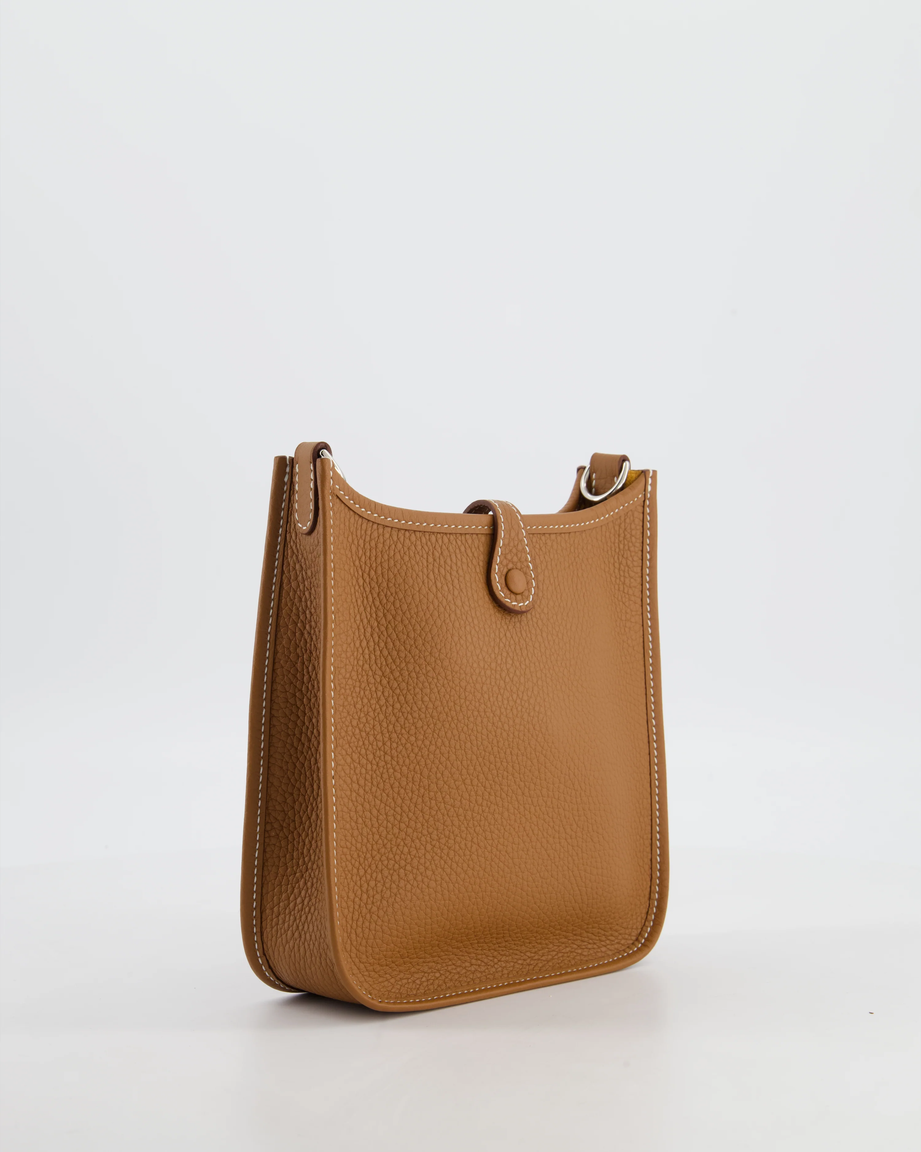Hermès Mini Evelyne 16 Bag in Gold Taurillon Clemence Leather with Palladium Hardware - Image 7