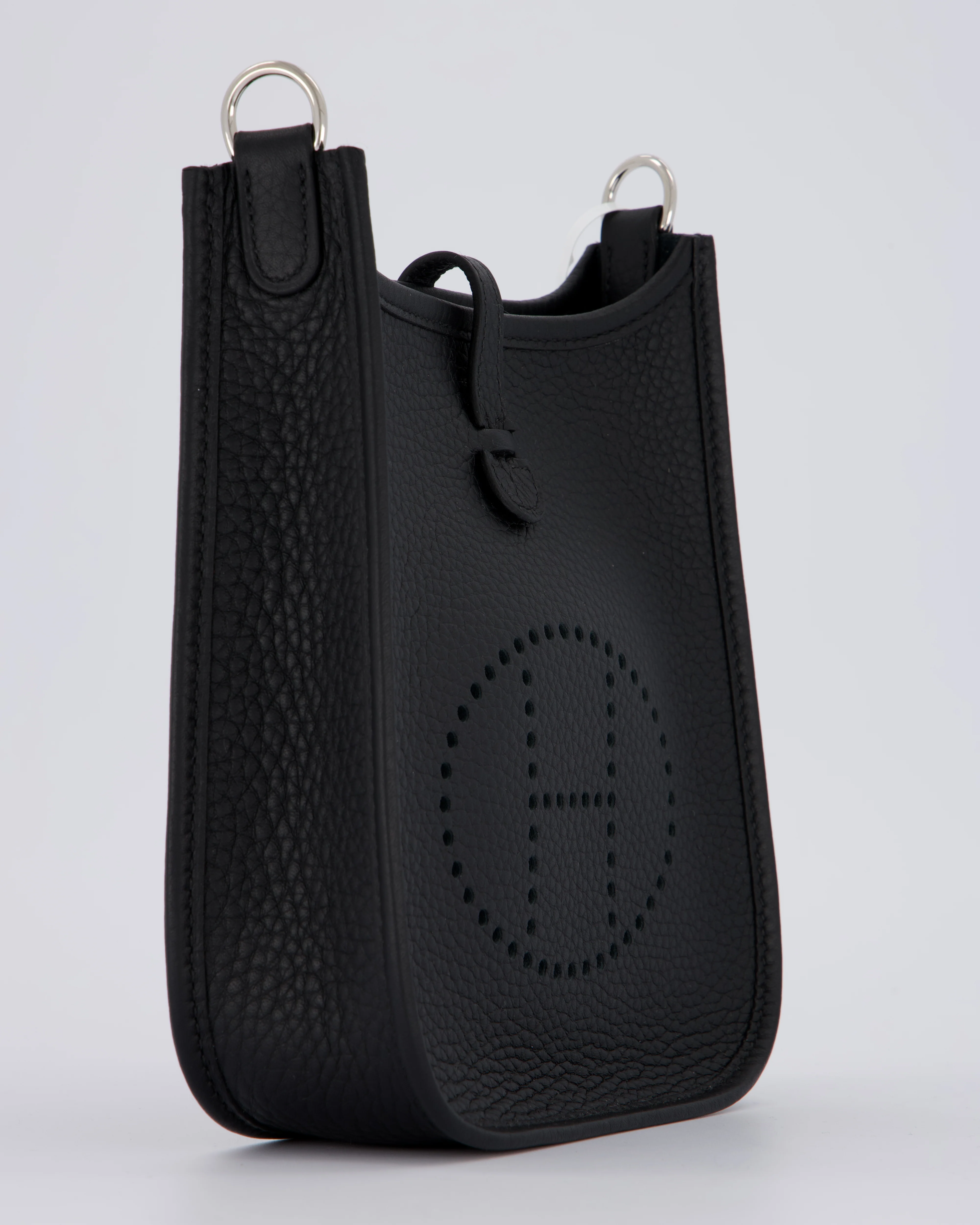 Hermès Mini Evelyne 16 Bag in Noir Clemence Leather with Palladium Hardware - Image 10