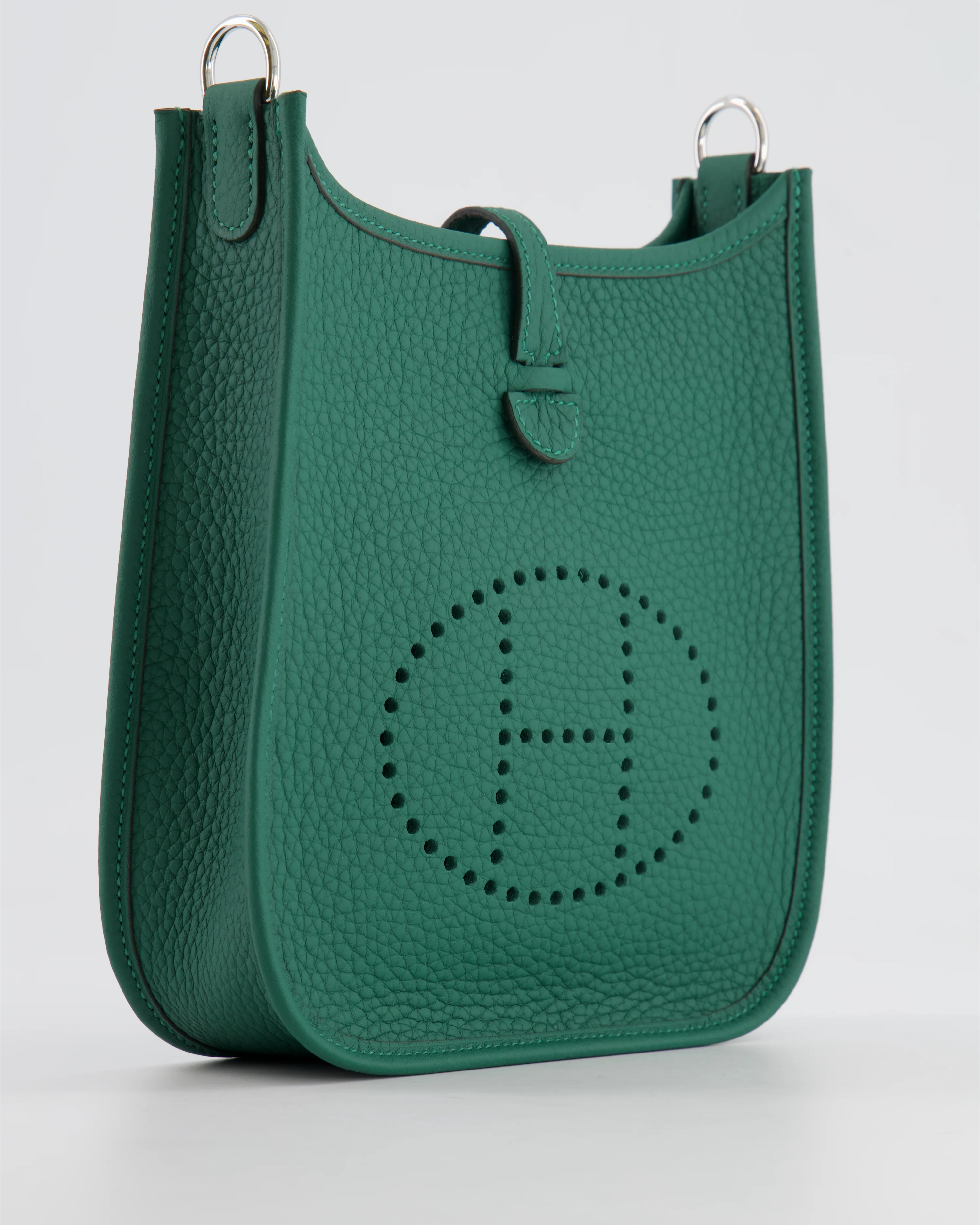 Hermès Mini Evelyne 16 Bag in Vert Moyen Clemence Leather with Palladium Hardware - Image 10
