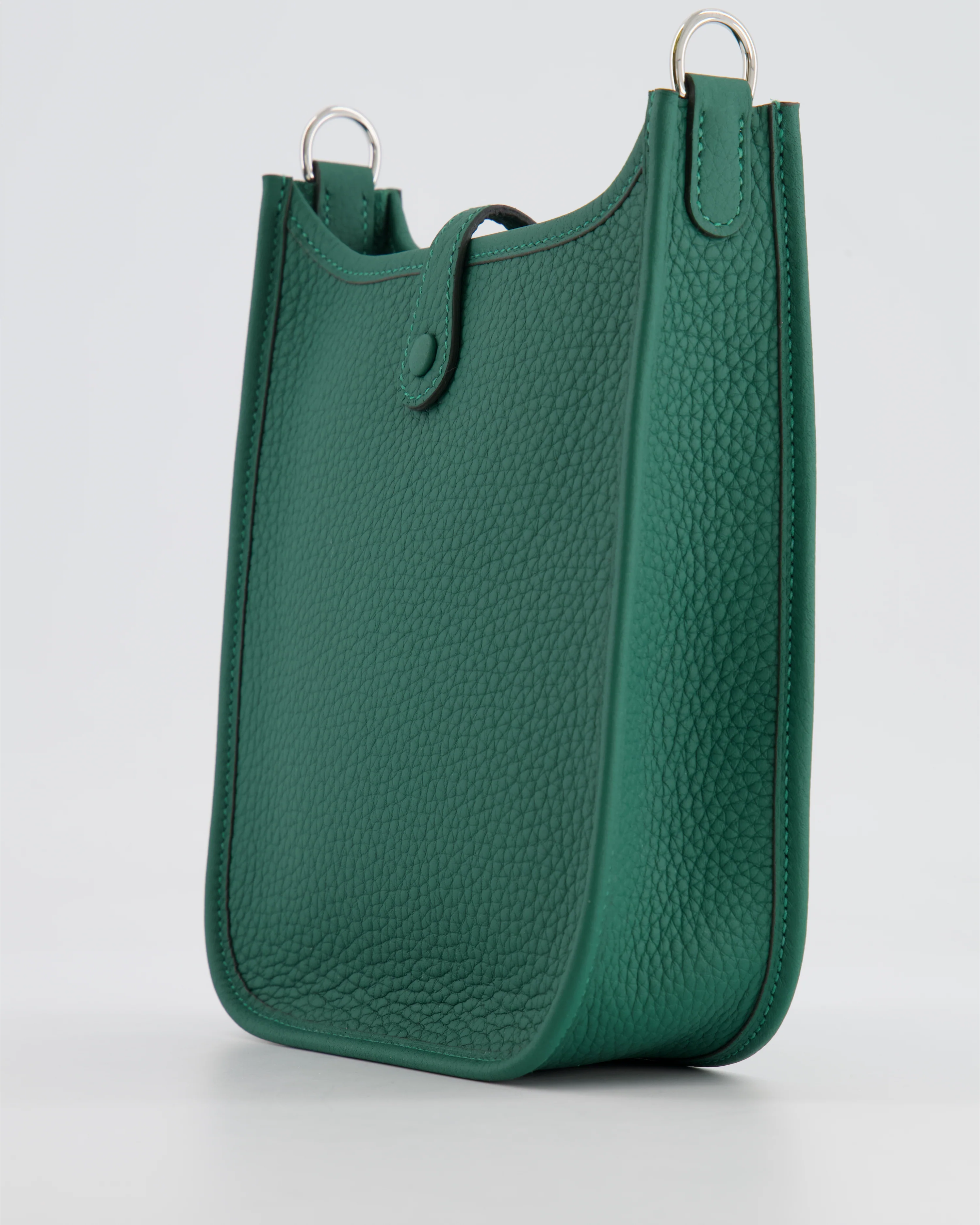 Hermès Mini Evelyne 16 Bag in Vert Moyen Clemence Leather with Palladium Hardware - Image 12