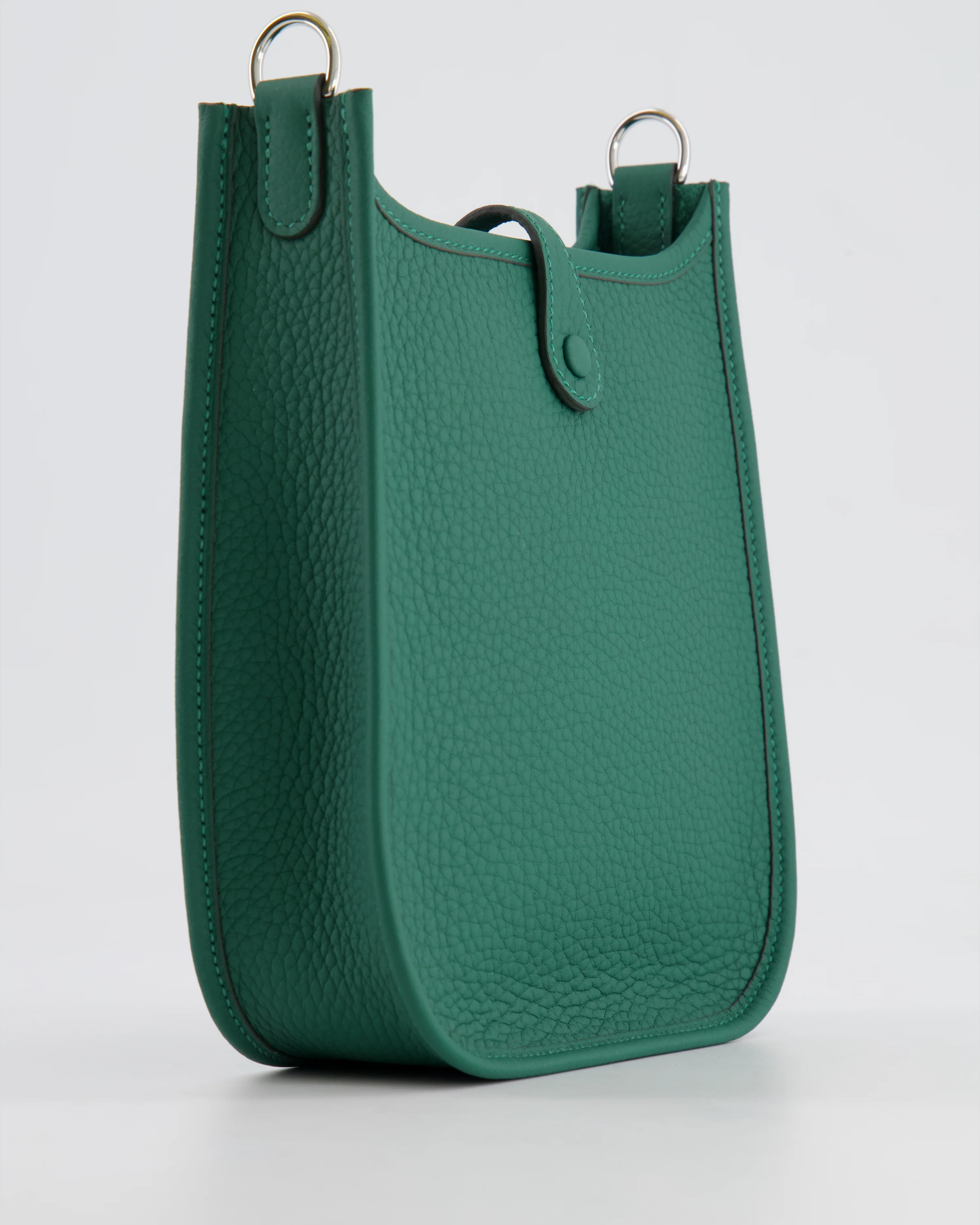 Hermès Mini Evelyne 16 Bag in Vert Moyen Clemence Leather with Palladium Hardware - Image 13