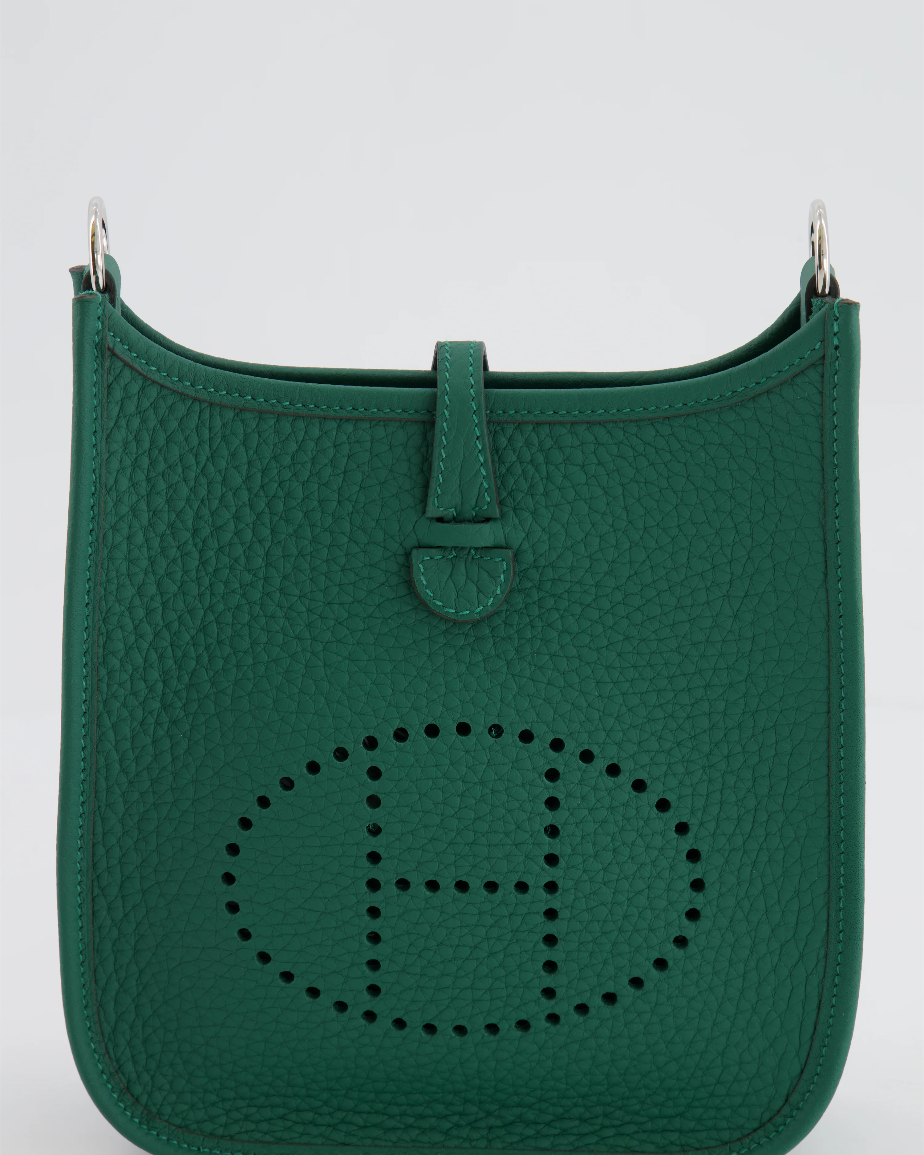 Hermès Mini Evelyne 16 Bag in Vert Moyen Clemence Leather with Palladium Hardware - Image 14
