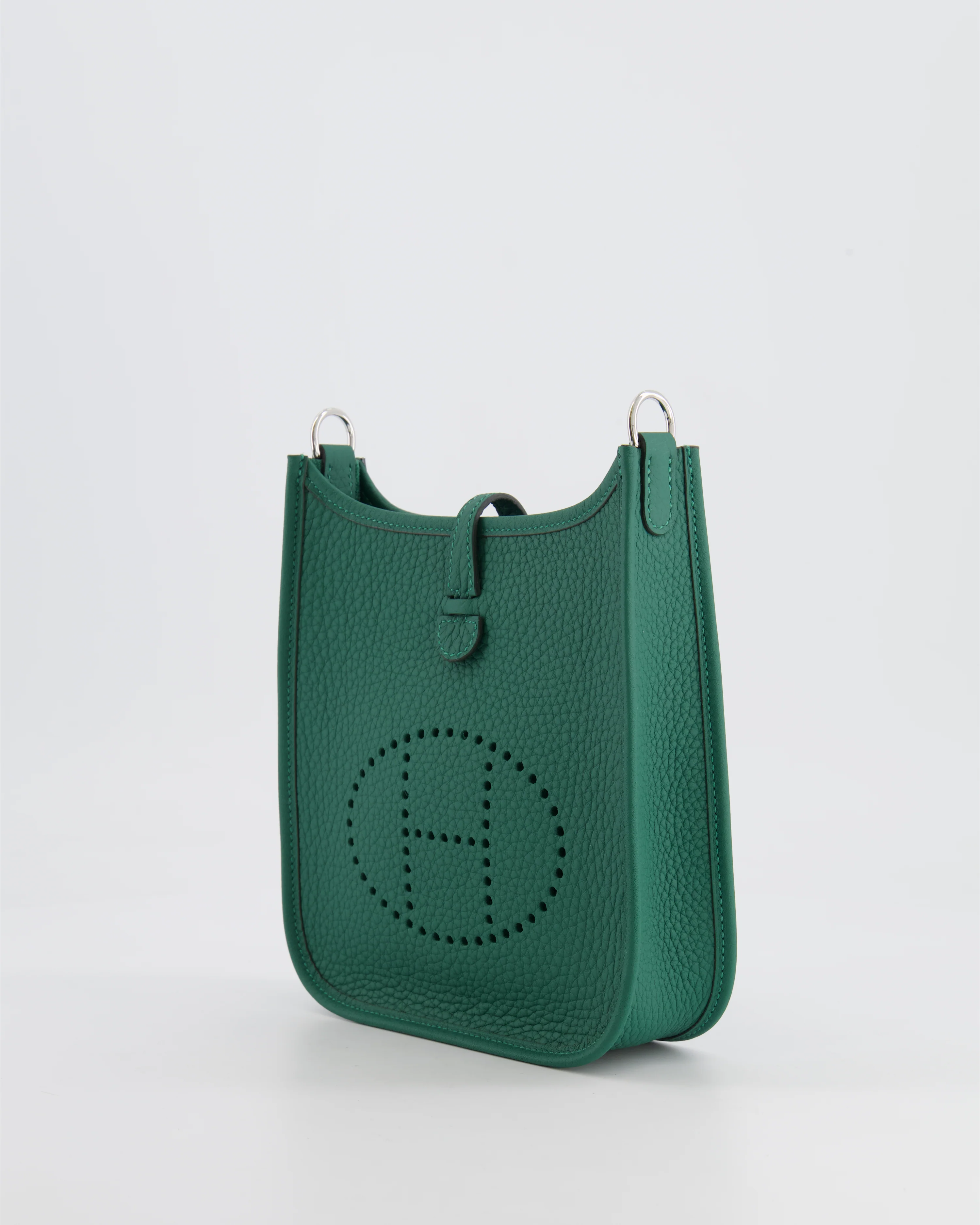 Hermès Mini Evelyne 16 Bag in Vert Moyen Clemence Leather with Palladium Hardware - Image 9