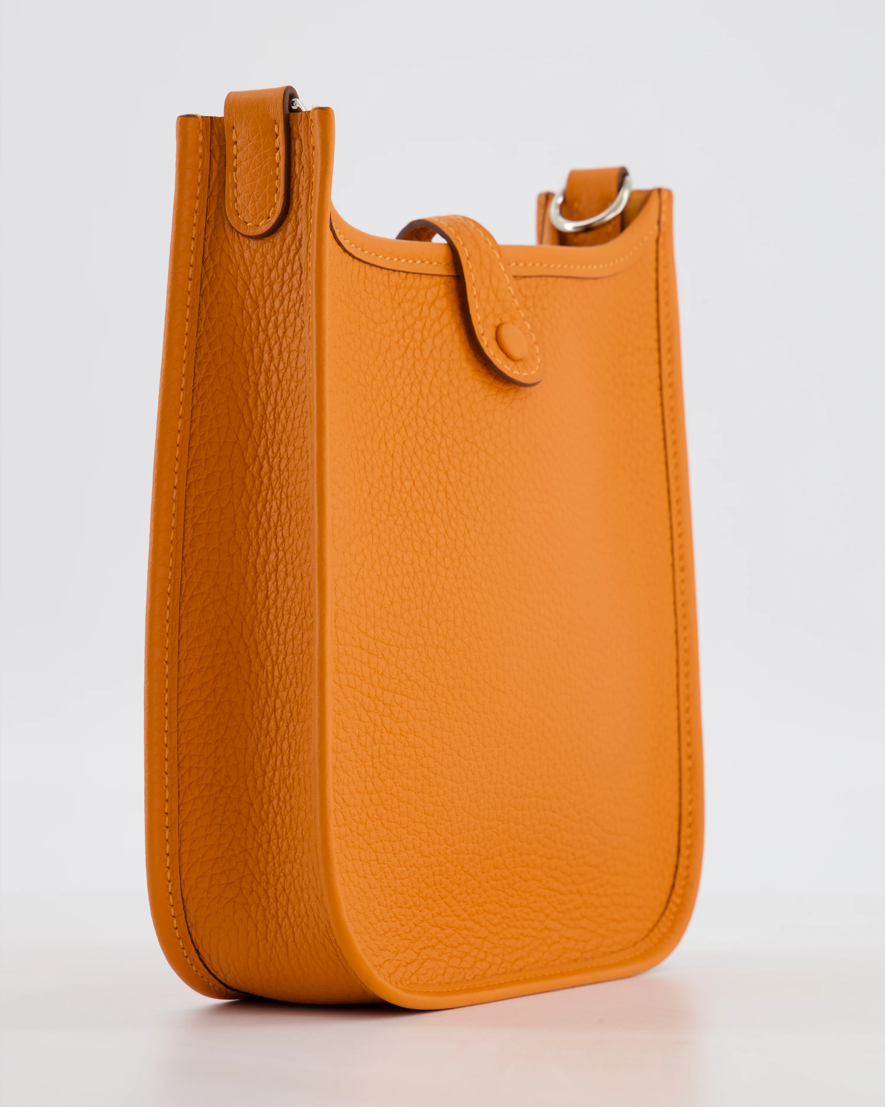 Hermès Mini Evelyne Bag in Orange Clemence Leather with Palladium Hardware - Image 13