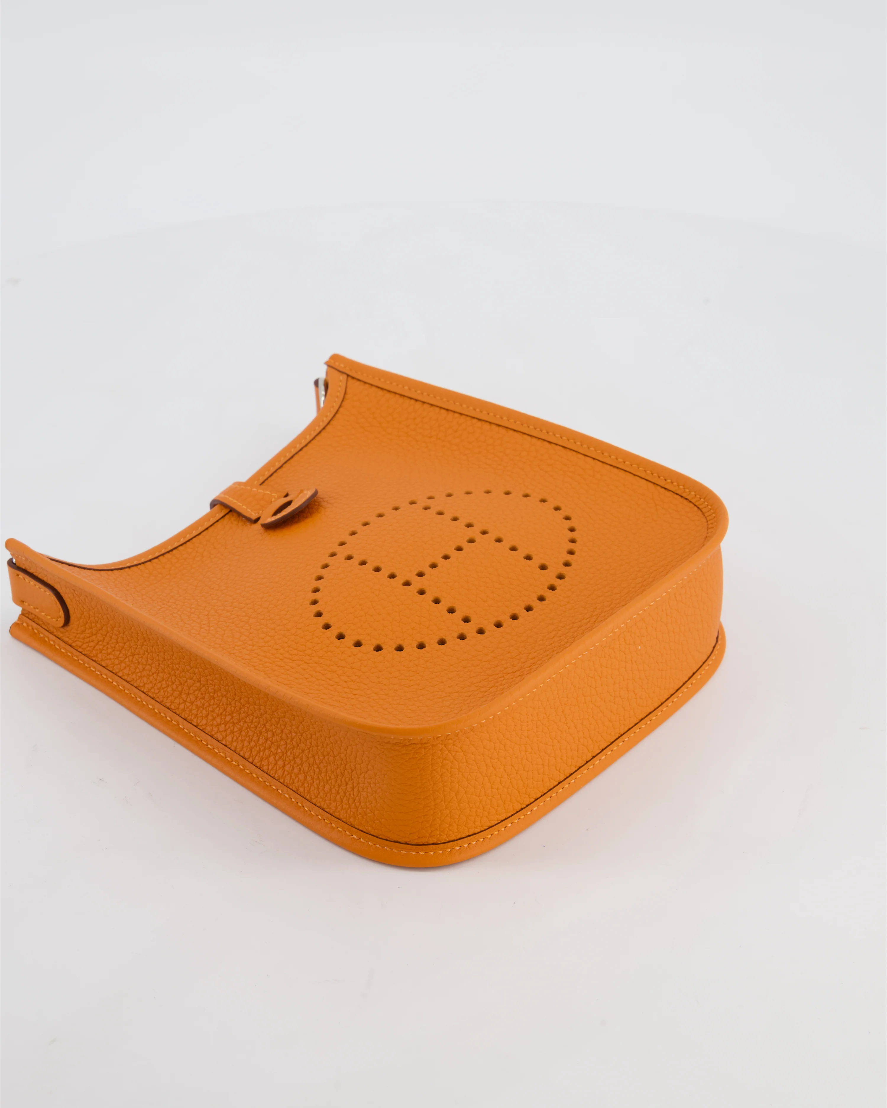 Hermès Mini Evelyne Bag in Orange Clemence Leather with Palladium Hardware - Image 17