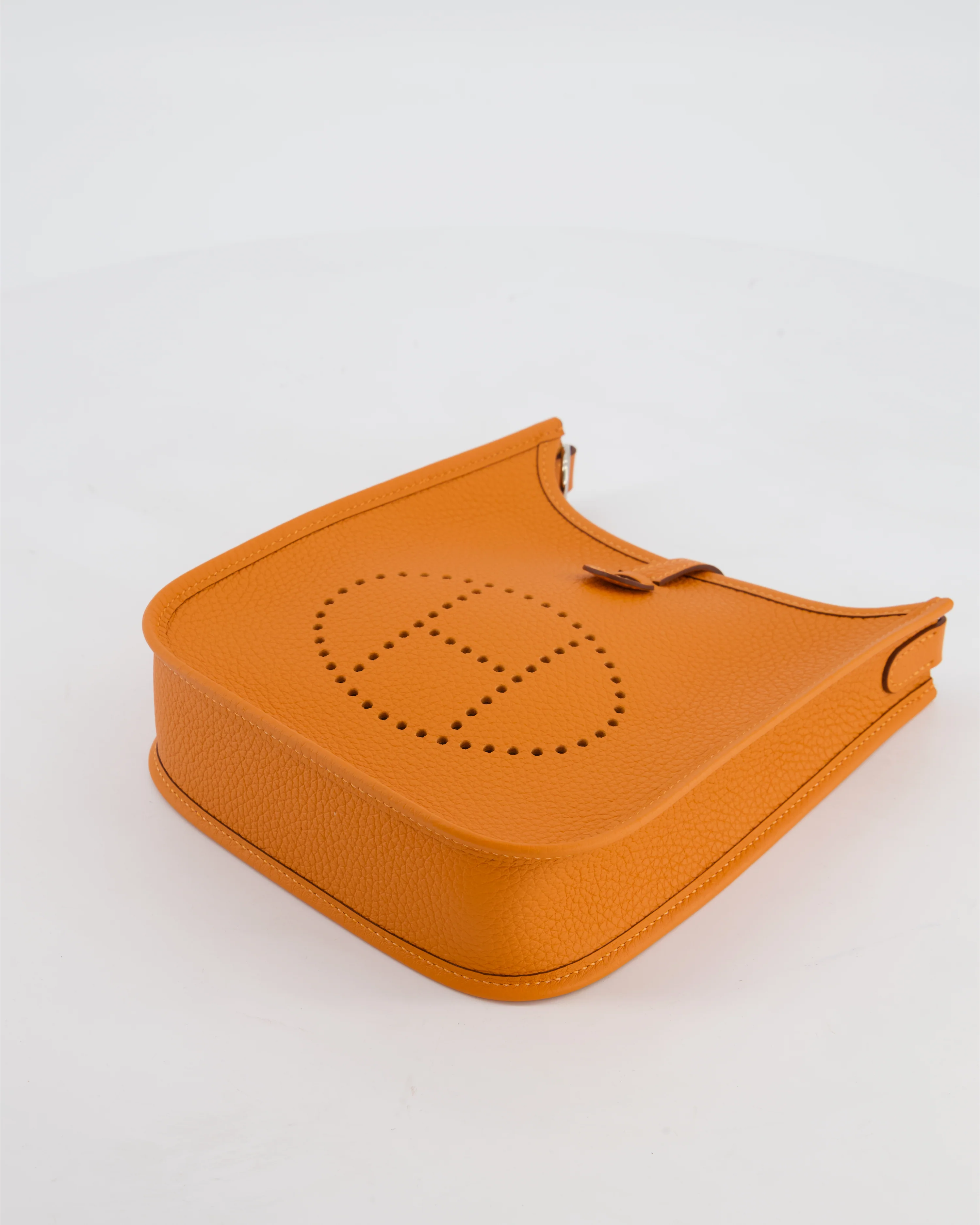 Hermès Mini Evelyne Bag in Orange Clemence Leather with Palladium Hardware - Image 19