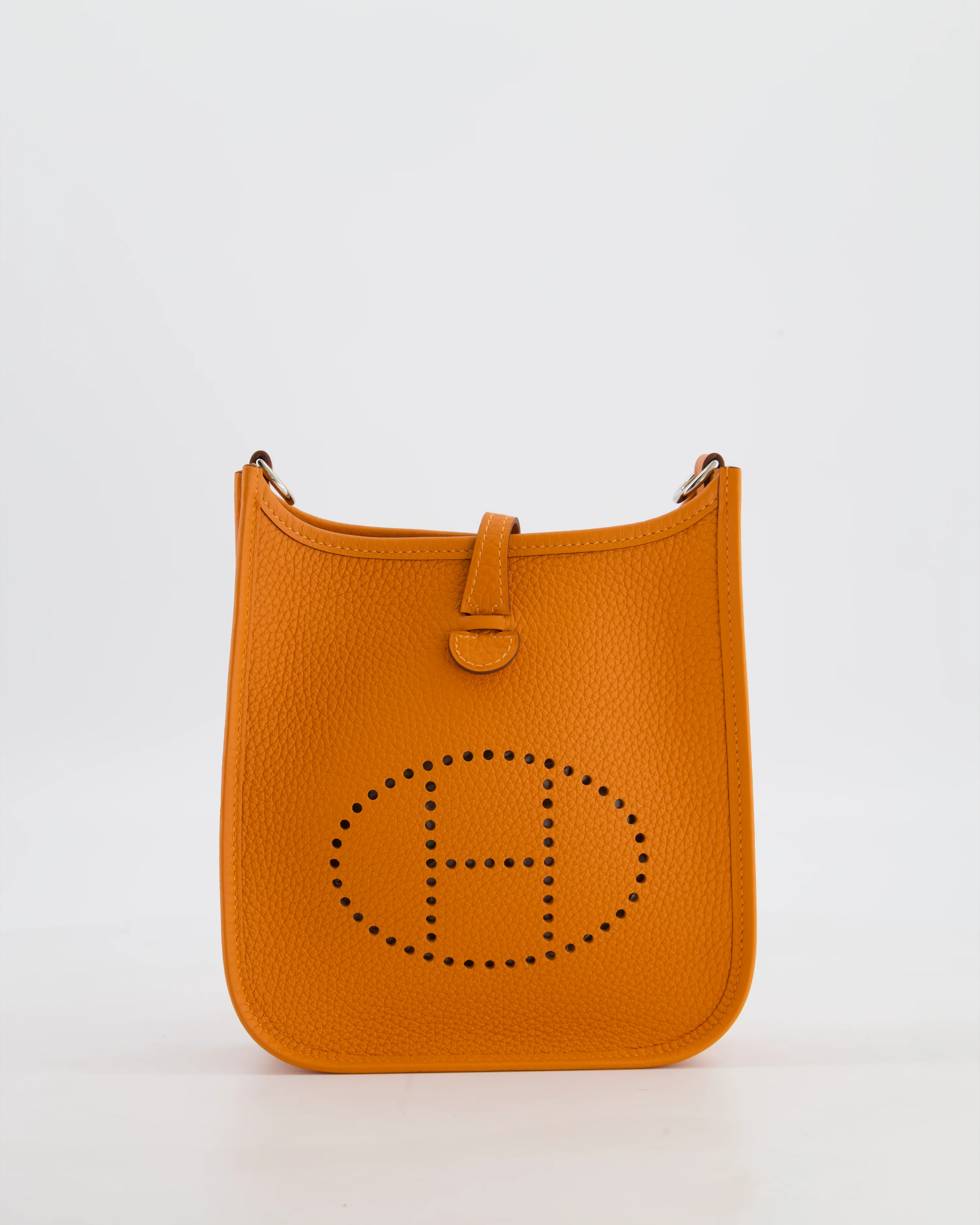 Hermès Mini Evelyne Bag in Orange Clemence Leather with Palladium Hardware - Image 2