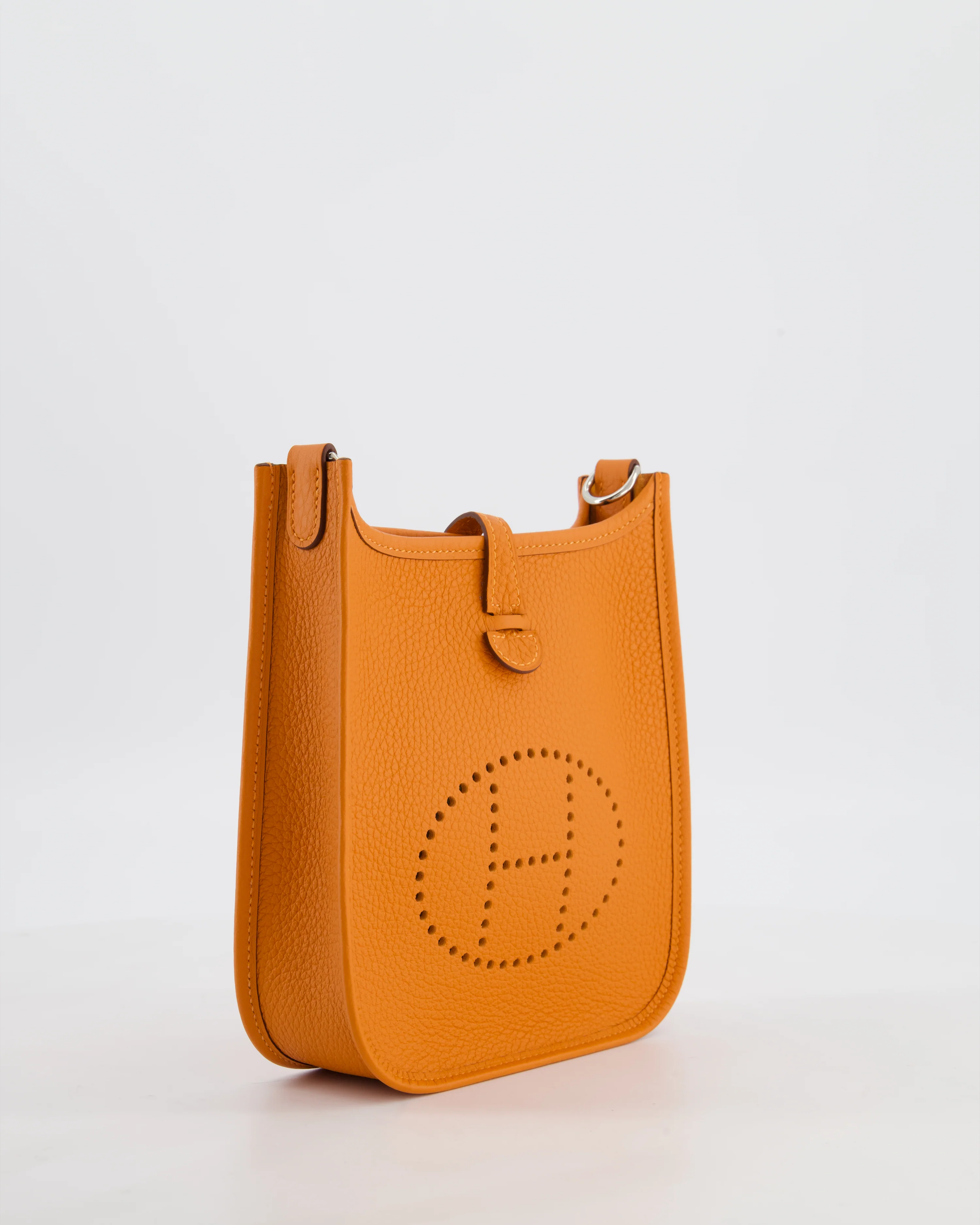 Hermès Mini Evelyne Bag in Orange Clemence Leather with Palladium Hardware - Image 3