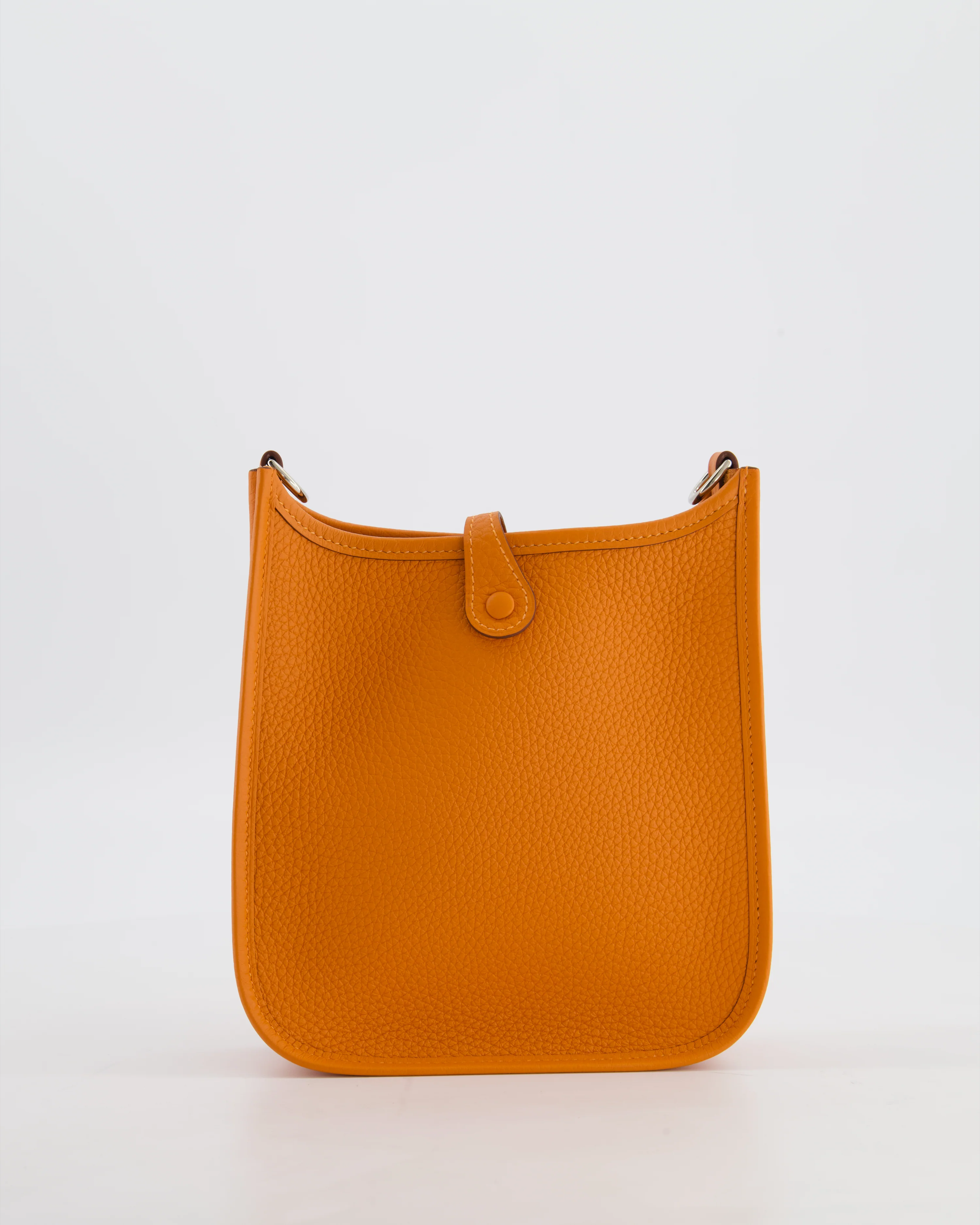 Hermès Mini Evelyne Bag in Orange Clemence Leather with Palladium Hardware - Image 6