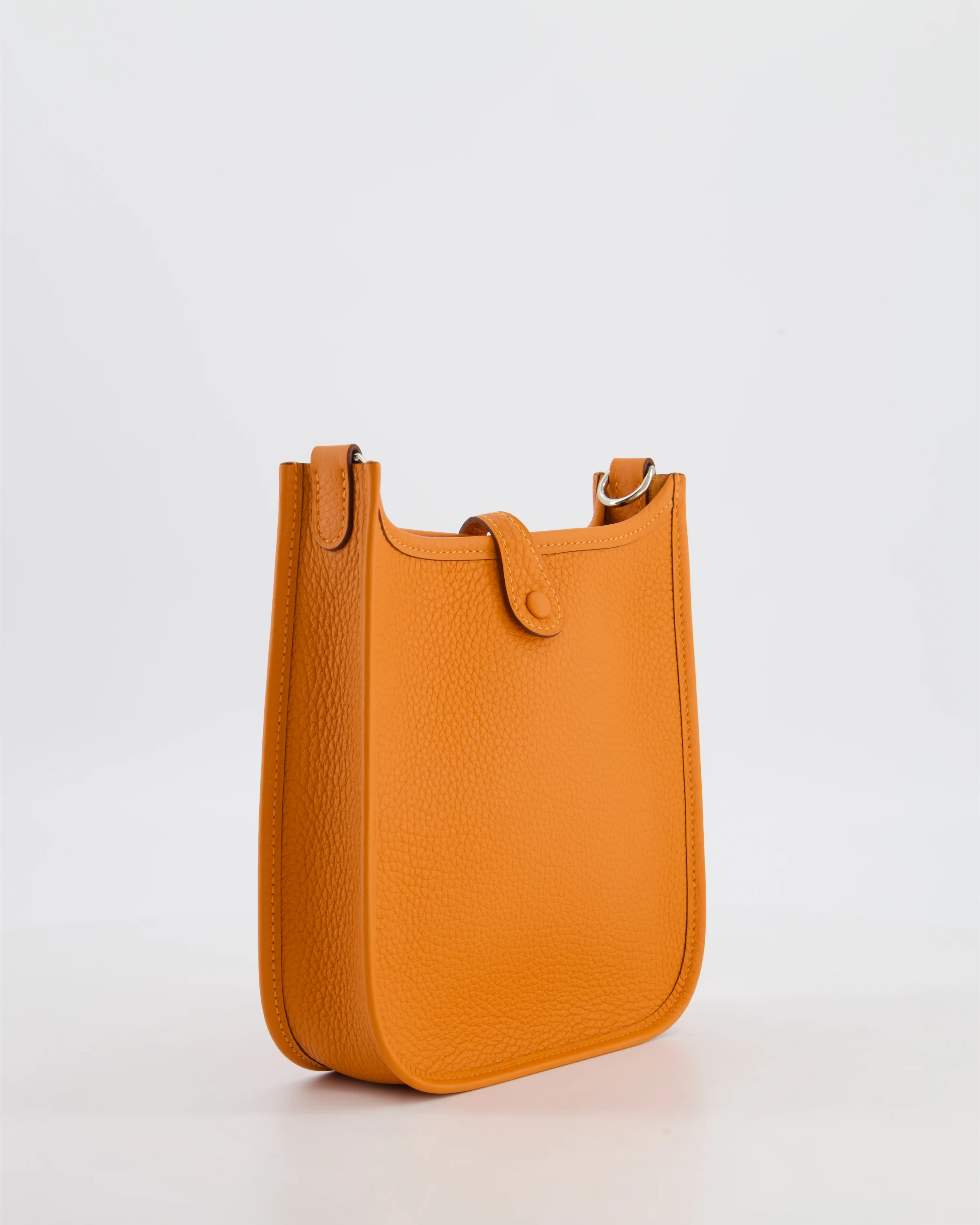 Hermès Mini Evelyne Bag in Orange Clemence Leather with Palladium Hardware - Image 7