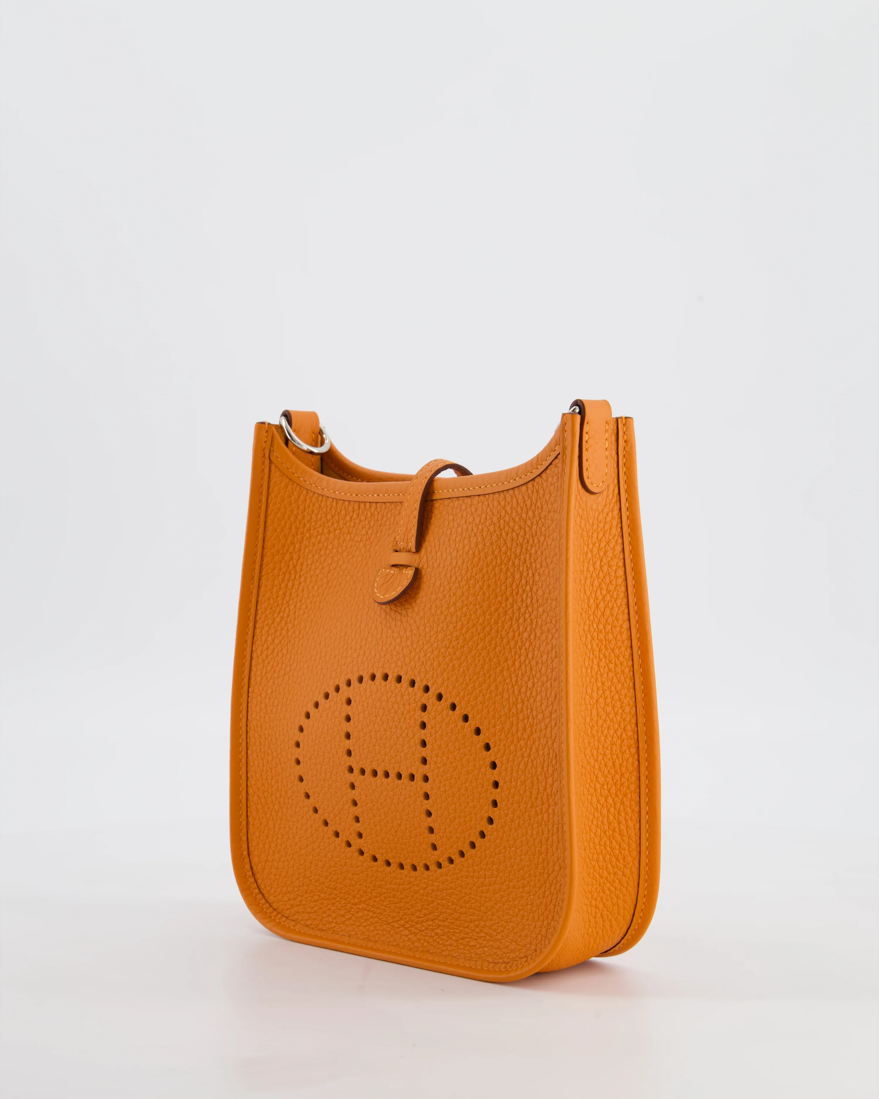 Hermès Mini Evelyne Bag in Orange Clemence Leather with Palladium Hardware - Image 9
