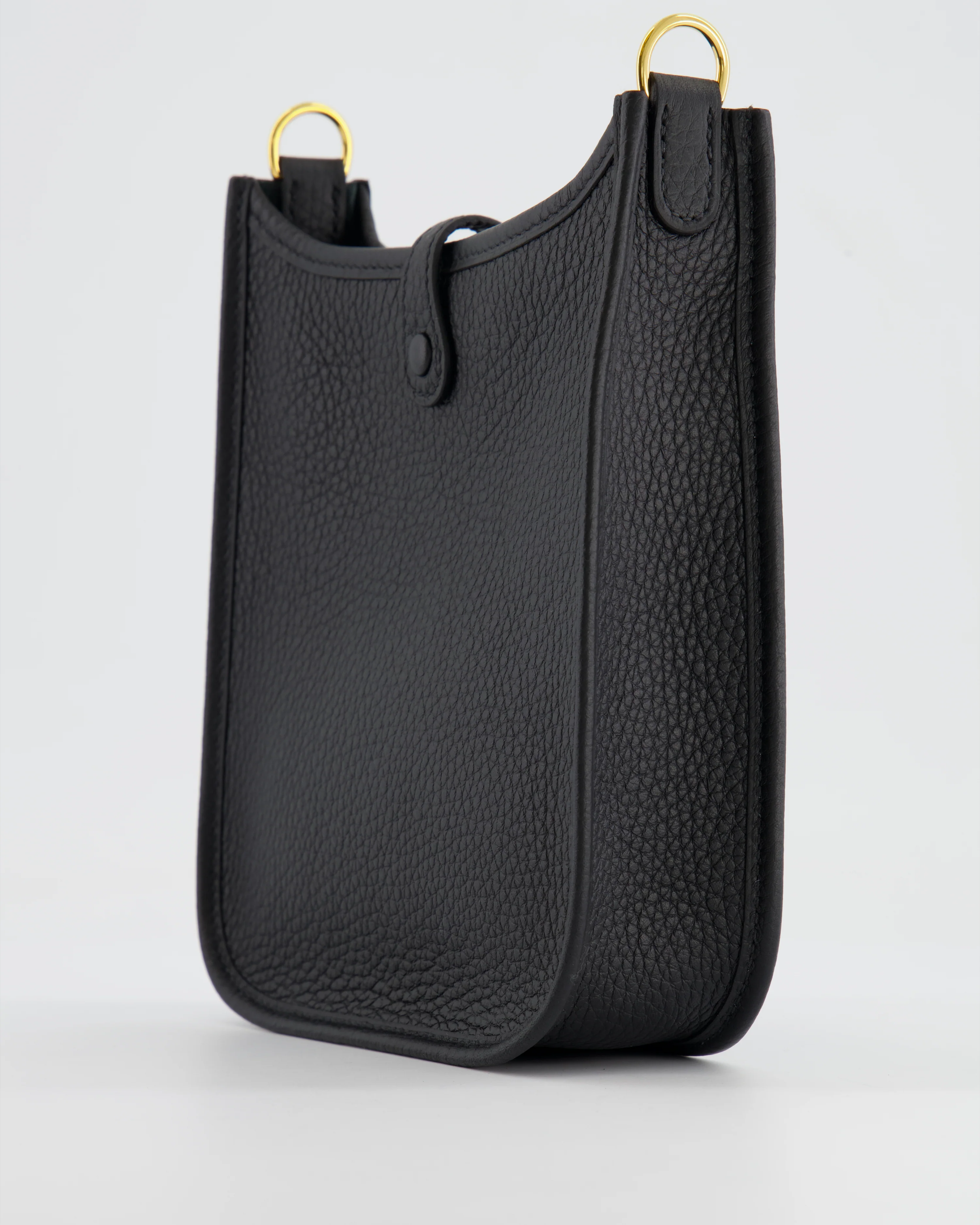 Hermès Mini Evelyne Bag in Black Clemence Leather with Gold Hardware - Image 12