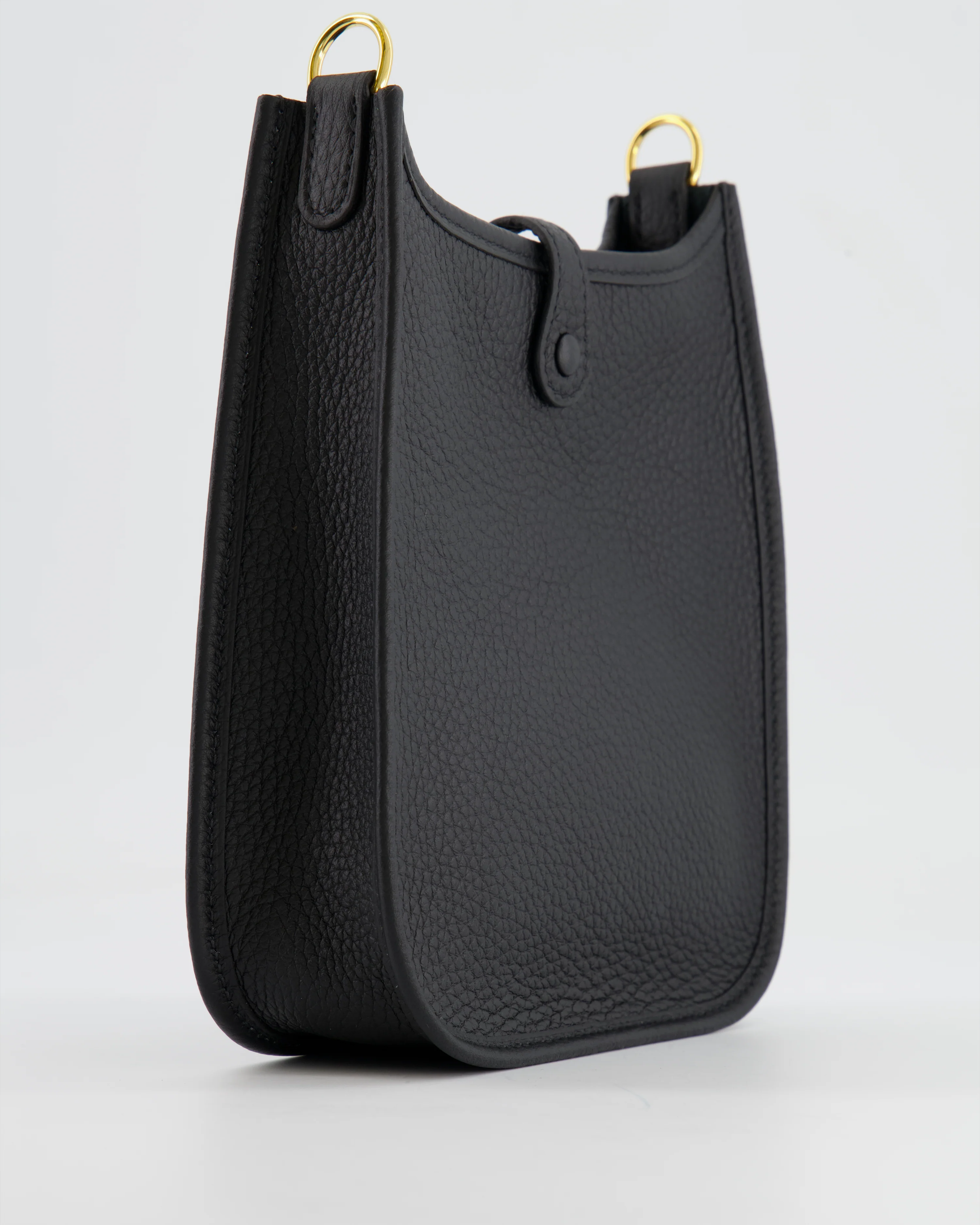 Hermès Mini Evelyne Bag in Black Clemence Leather with Gold Hardware - Image 13