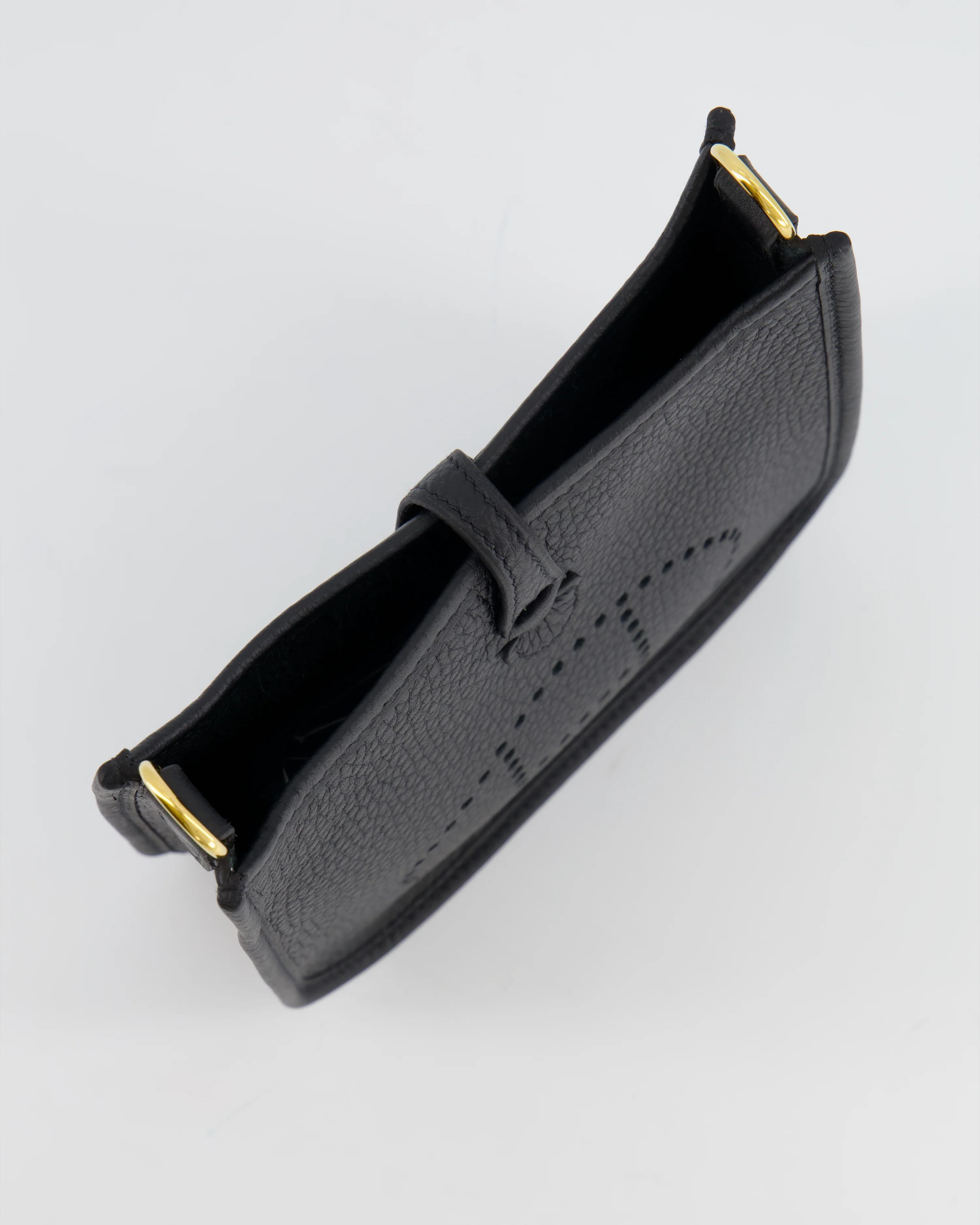 Hermès Mini Evelyne Bag in Black Clemence Leather with Gold Hardware - Image 15
