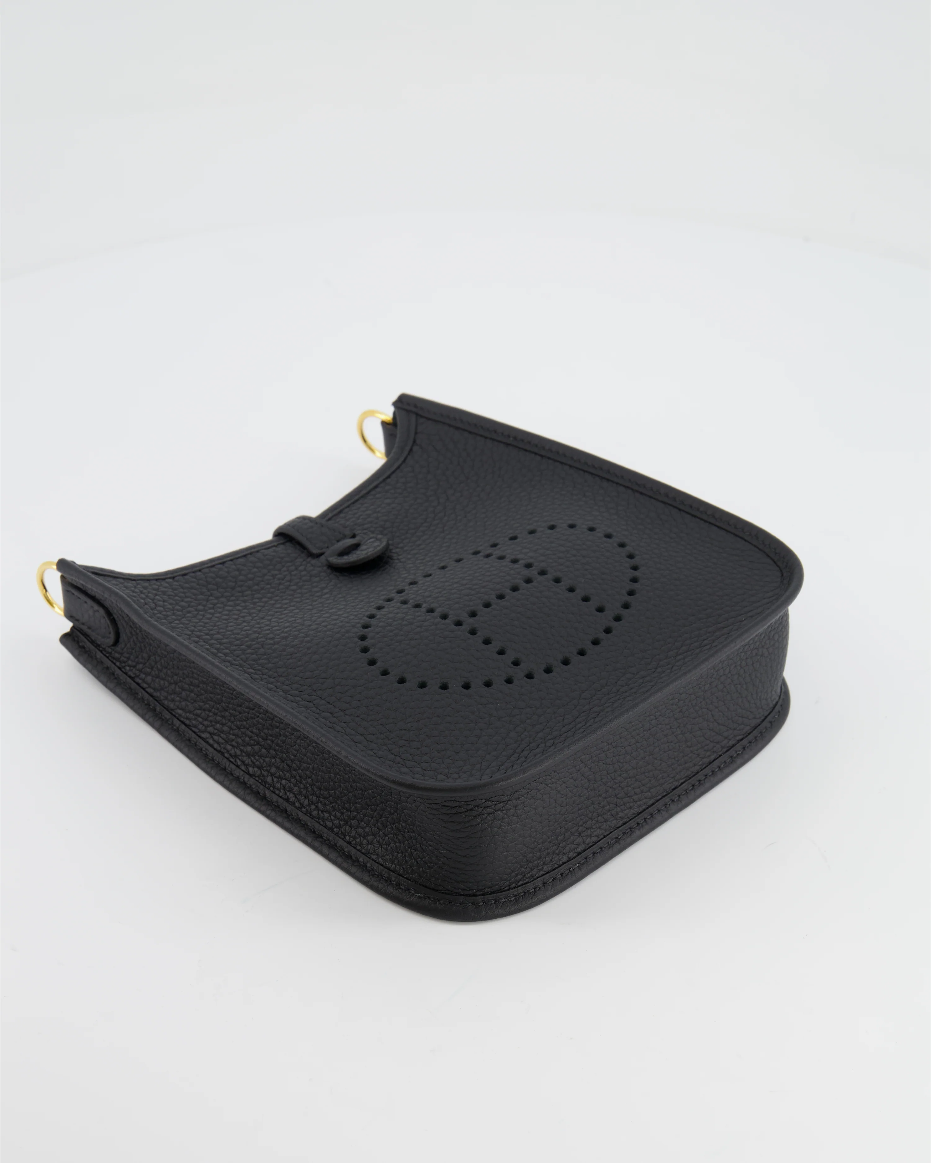 Hermès Mini Evelyne Bag in Black Clemence Leather with Gold Hardware - Image 17